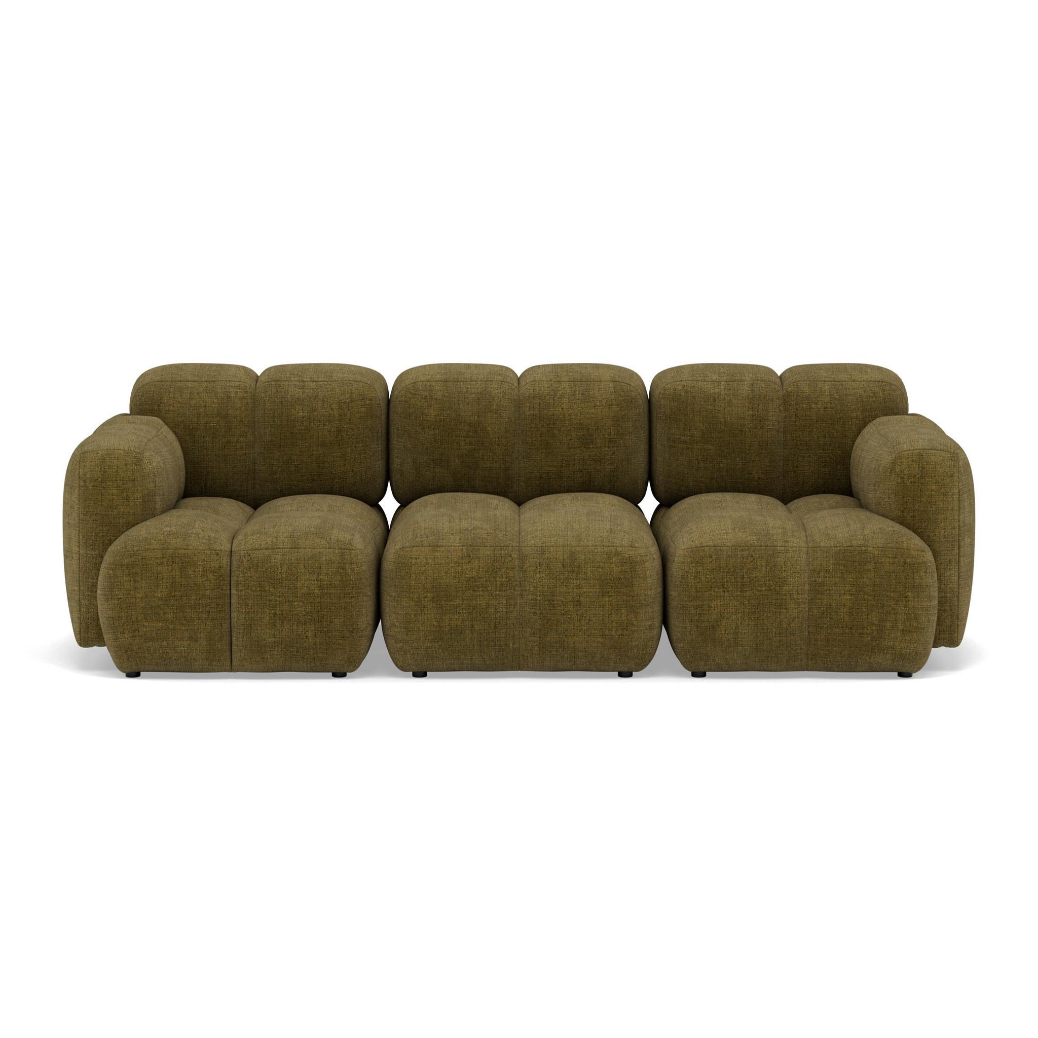 Voir la diapositive 1 : BEST MOBILIER Grace - canapé modulable 3 places en velours texturé