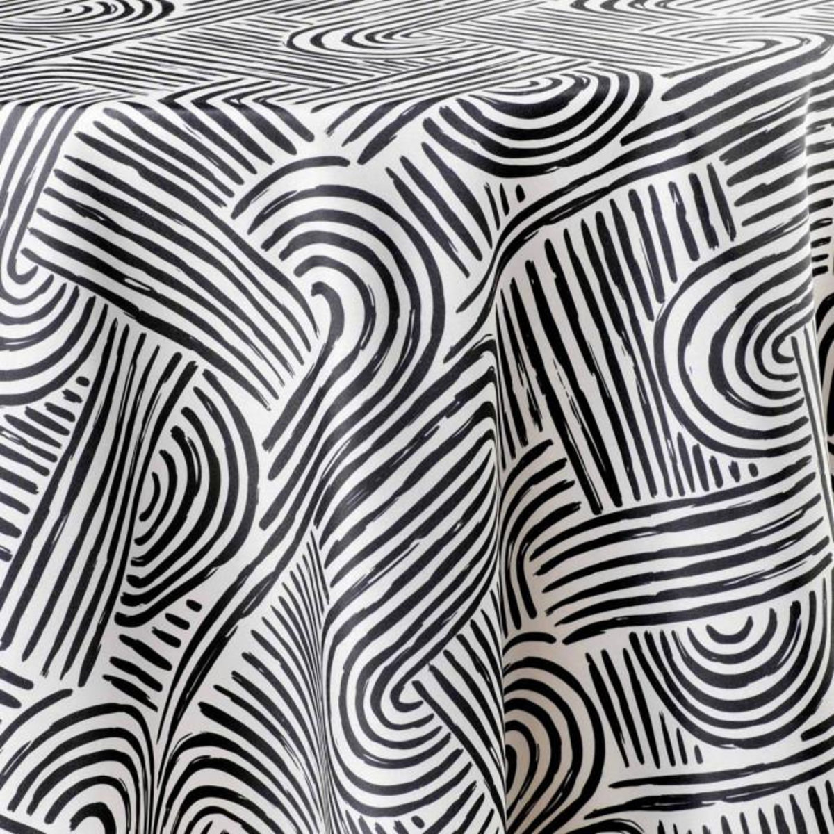 Paris Prix Nappe Ronde Imprimé  Pandore  180cm Noir