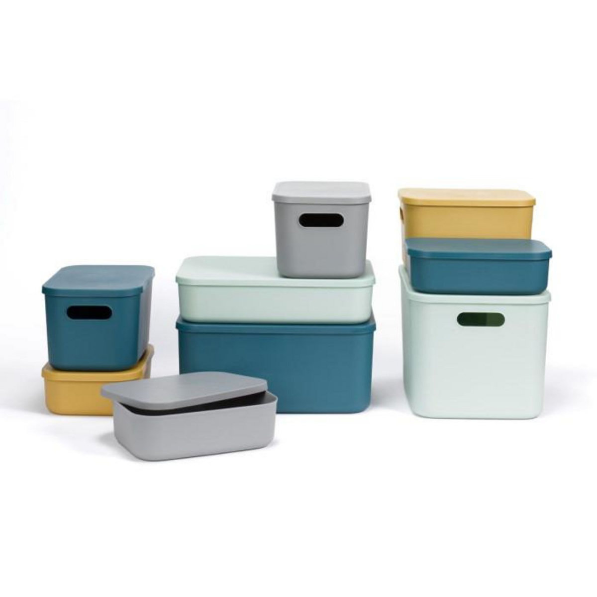 Paris Prix Boîte de Rangement Avec Couvercle  Iris  4,5L Gris