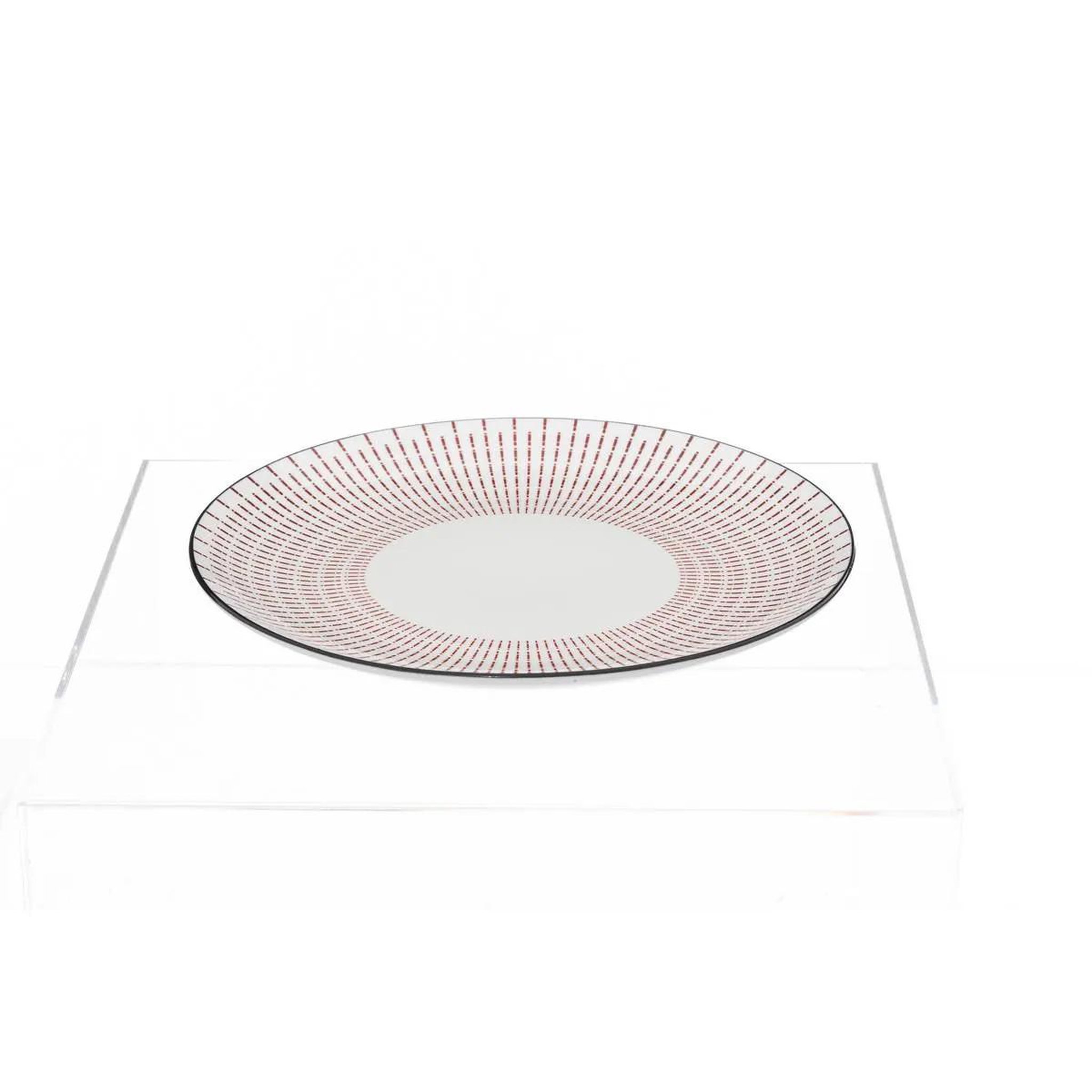 Voir la diapositive 3 : SECRET DE GOURMET Lot de 6 assiettes plates porcelaine  lunis  27cm rouge