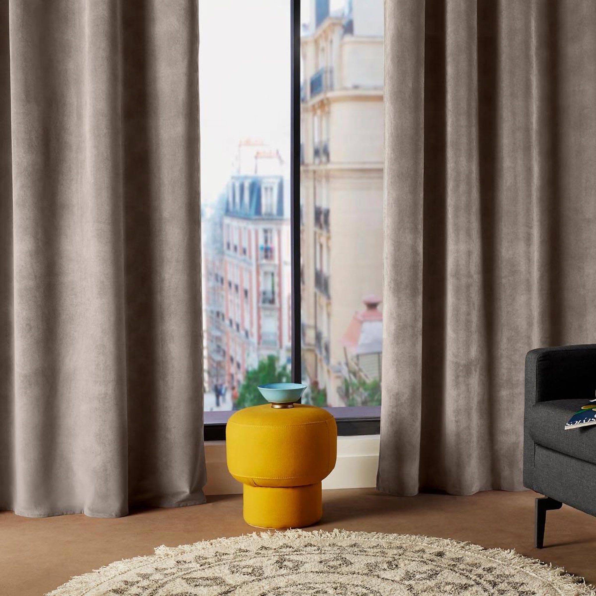 ATMOSPHERA Rideau tamisant  lilou  140x260cm taupe
