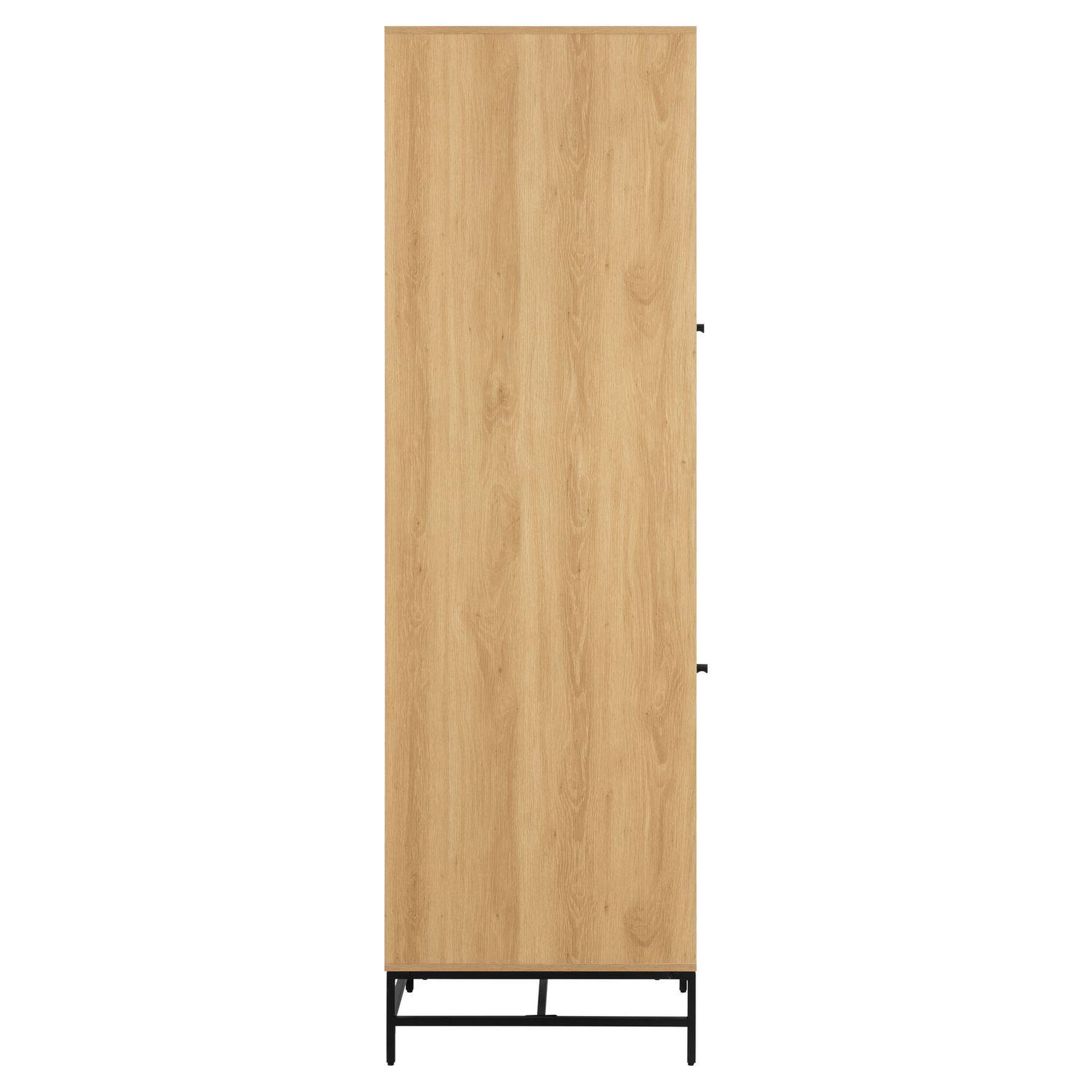 Voir la diapositive 3 : TOILINUX Armoire 2 portes et 2 étagères effet tasseaux baïkal - beige