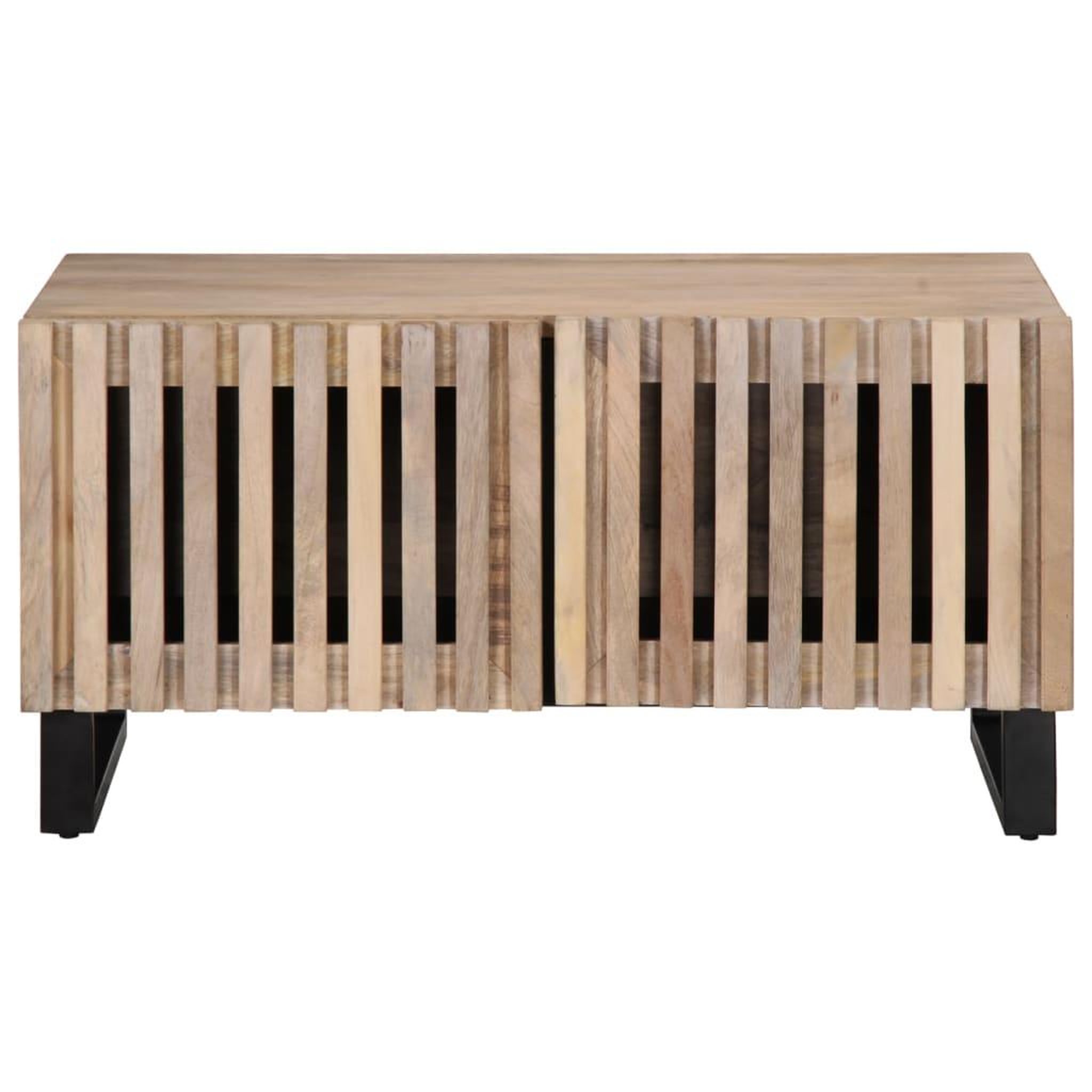 Voir la diapositive 2 : VIDAXL Table basse blanc 80x51x40 cm bois de manguier massif