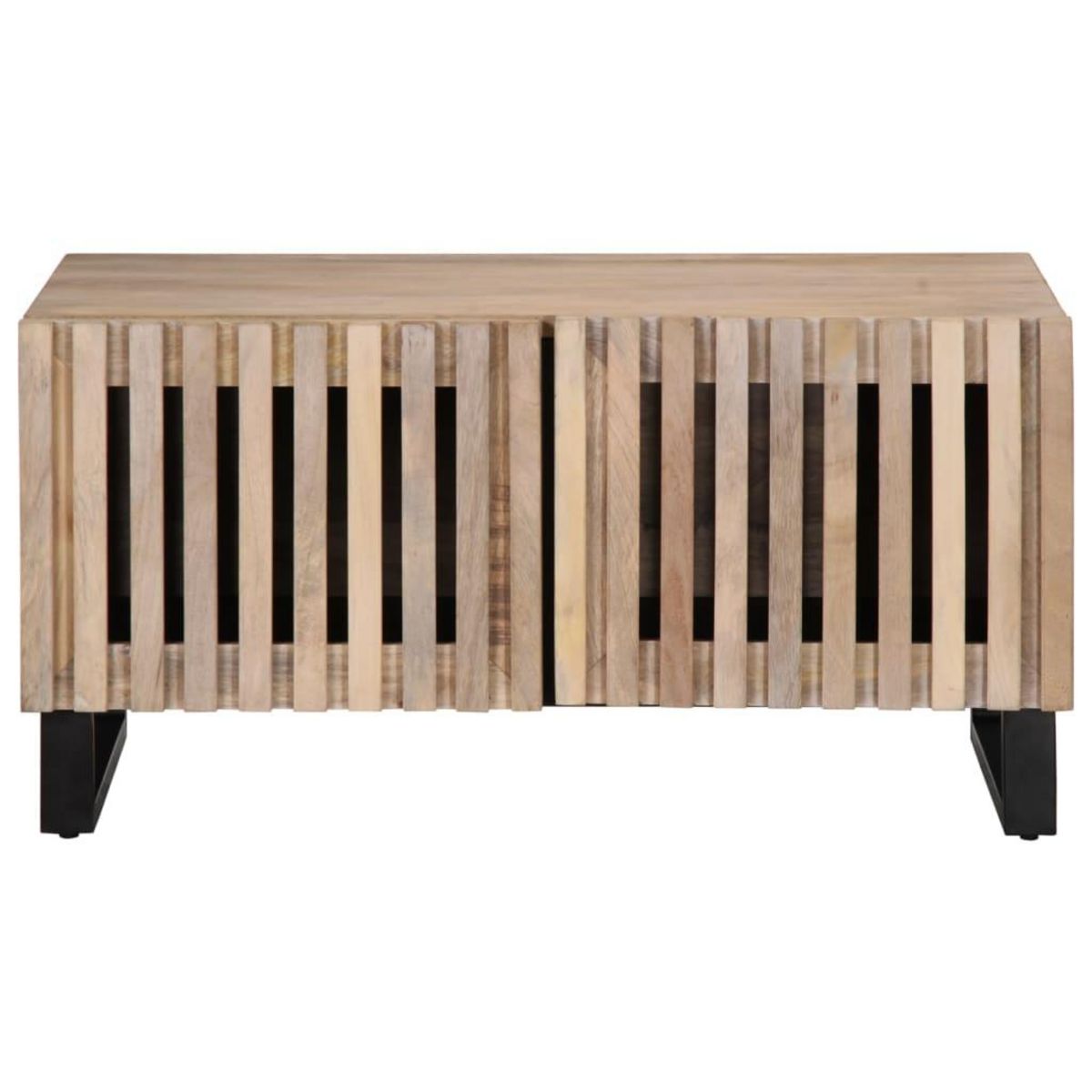 VIDAXL Table basse blanc 80x51x40 cm bois de manguier massif