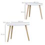 Voir la diapositive 3 : HOMCOM Lot de 2 tables basses gigognes design scandinave bicolore bois clair blanc pieds effilés bois de pin