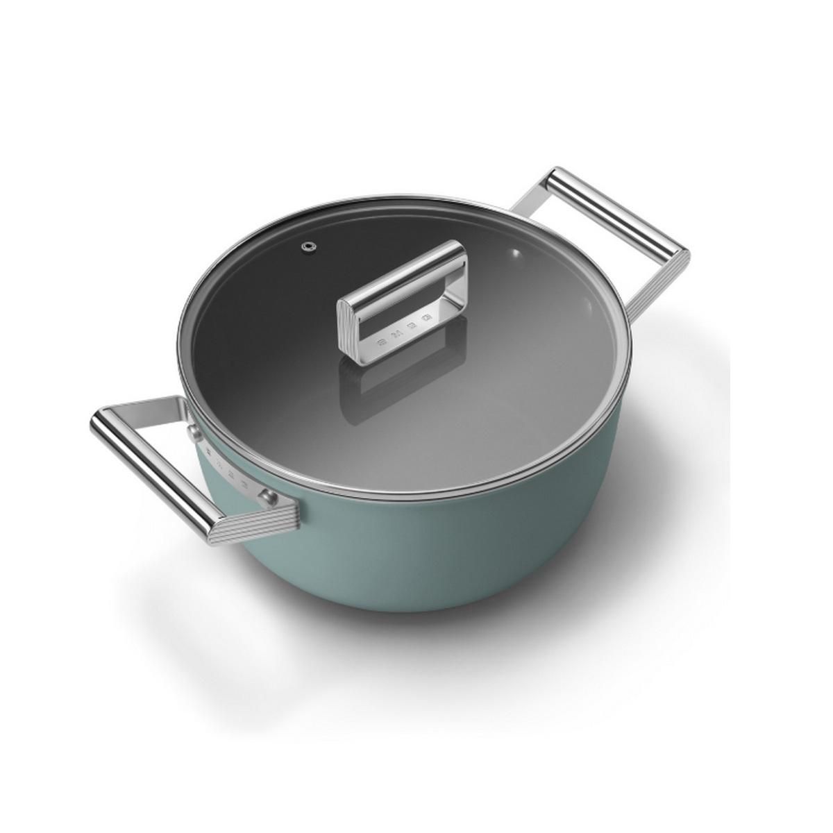 SMEG Faitout vert émeraude mat 24cm + couvercle - CSF2412EGM