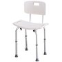 Voir la diapositive 1 : HOMCOM Chaise de douche siège de douche ergonomique hauteur réglable pieds antidérapants charge max. 136 Kg alu HDPE blanc