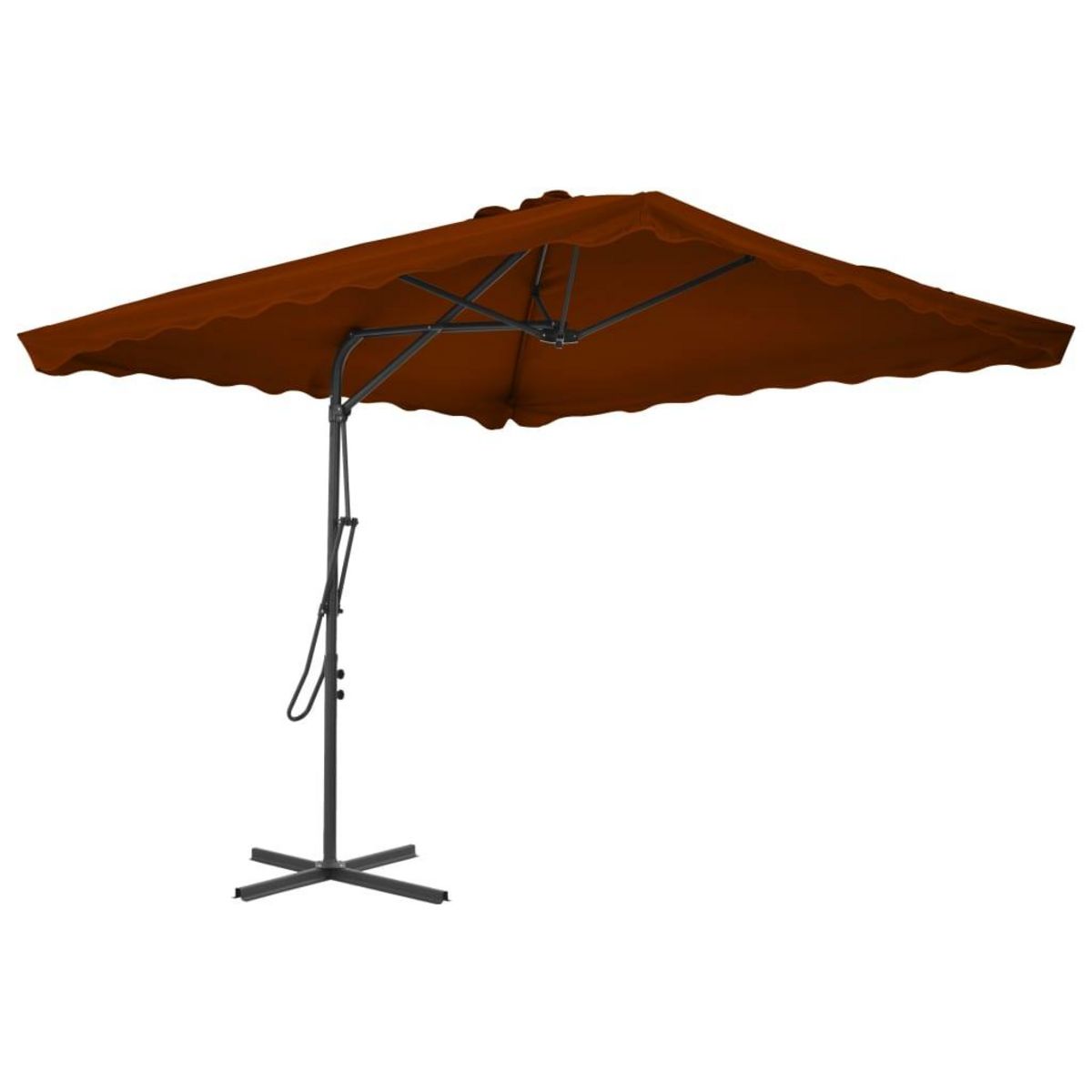 VIDAXL Parasol de jardin avec mat en acier terre cuite 250x250x230 cm