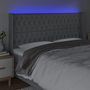 Voir la diapositive 4 : VIDAXL Tete de lit a LED Gris clair 183x16x118/128 cm Tissu