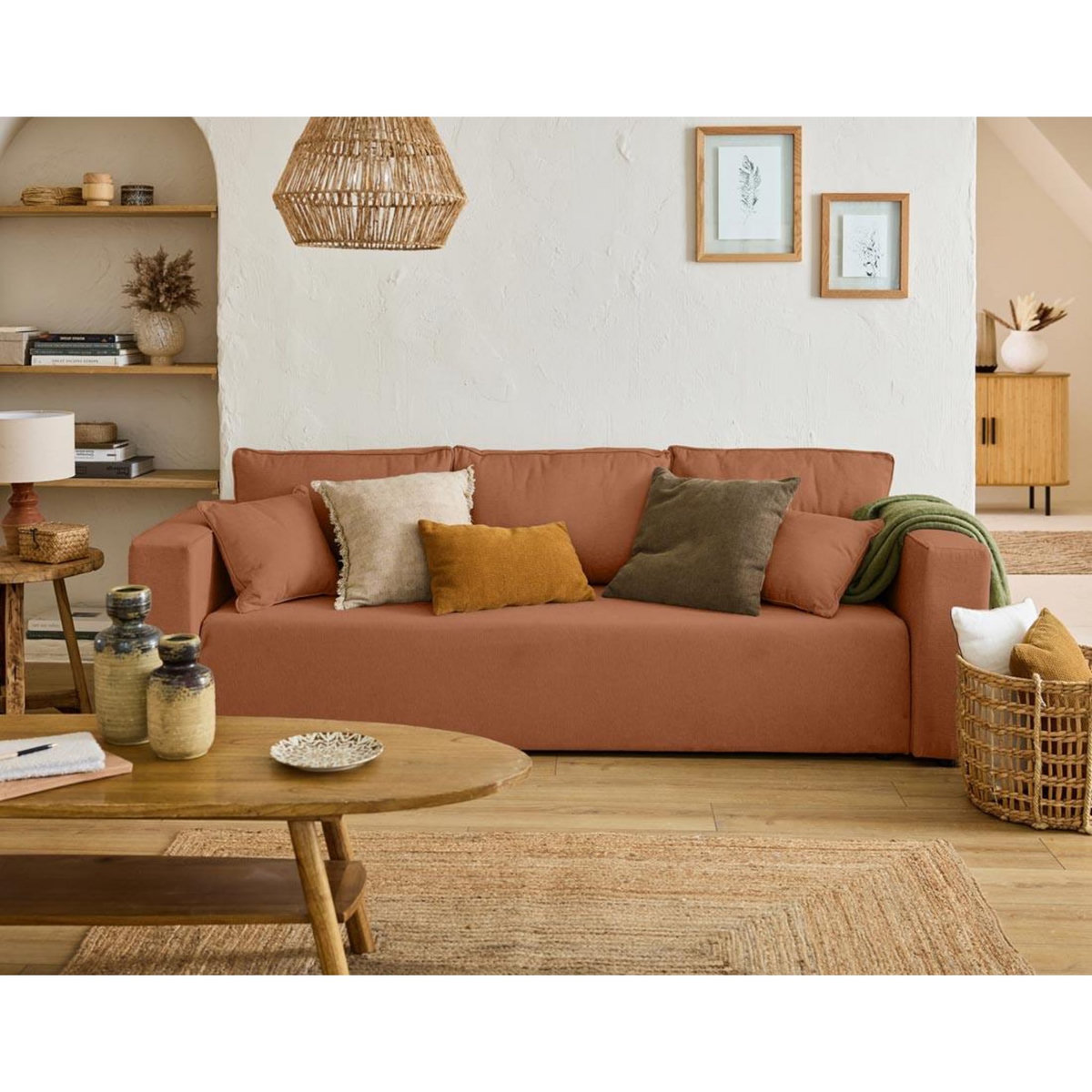 BEST MOBILIER Topaze - canapé 3 places - convertible avec coffre - en tissu