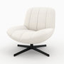 Voir la diapositive 1 : Rendez vous déco Fauteuil pivotant en tissu bouclé blanc cassé-Elvis