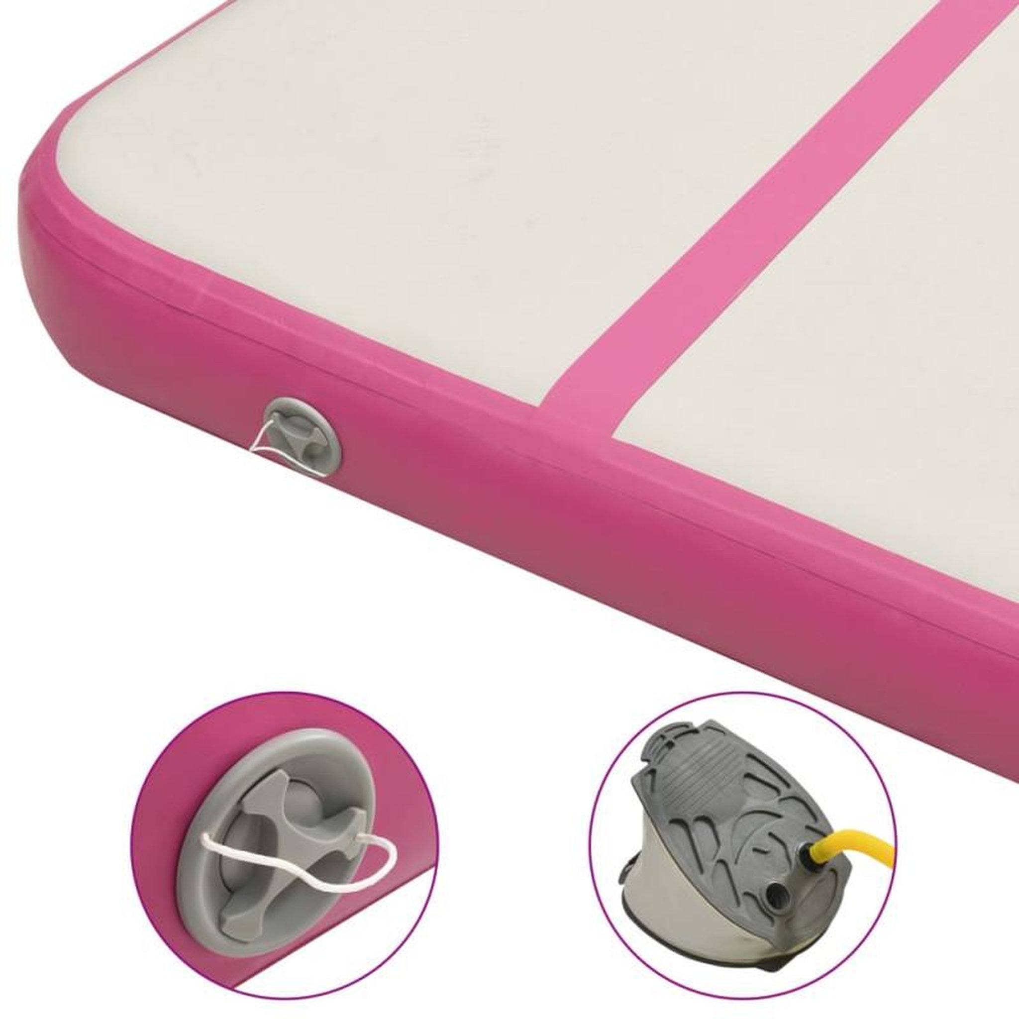 Voir la diapositive 6 : VIDAXL Tapis gonflable de gymnastique avec pompe 600x100x20cm PVC Rose