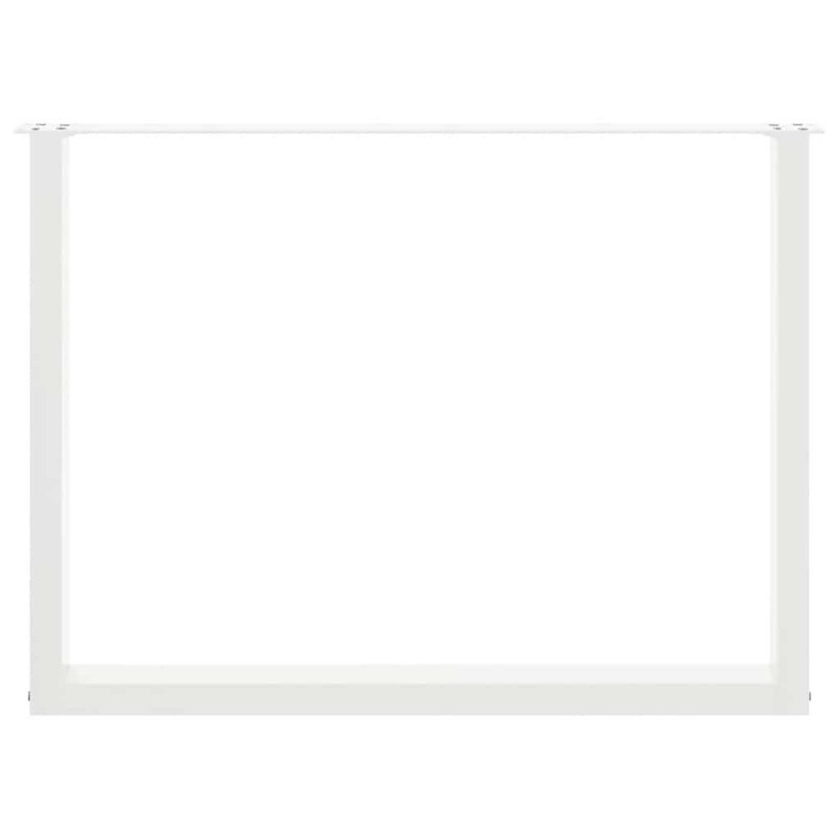 VIDAXL Pieds de table a manger forme de U 2 pcs blanc 100x(72-73) cm