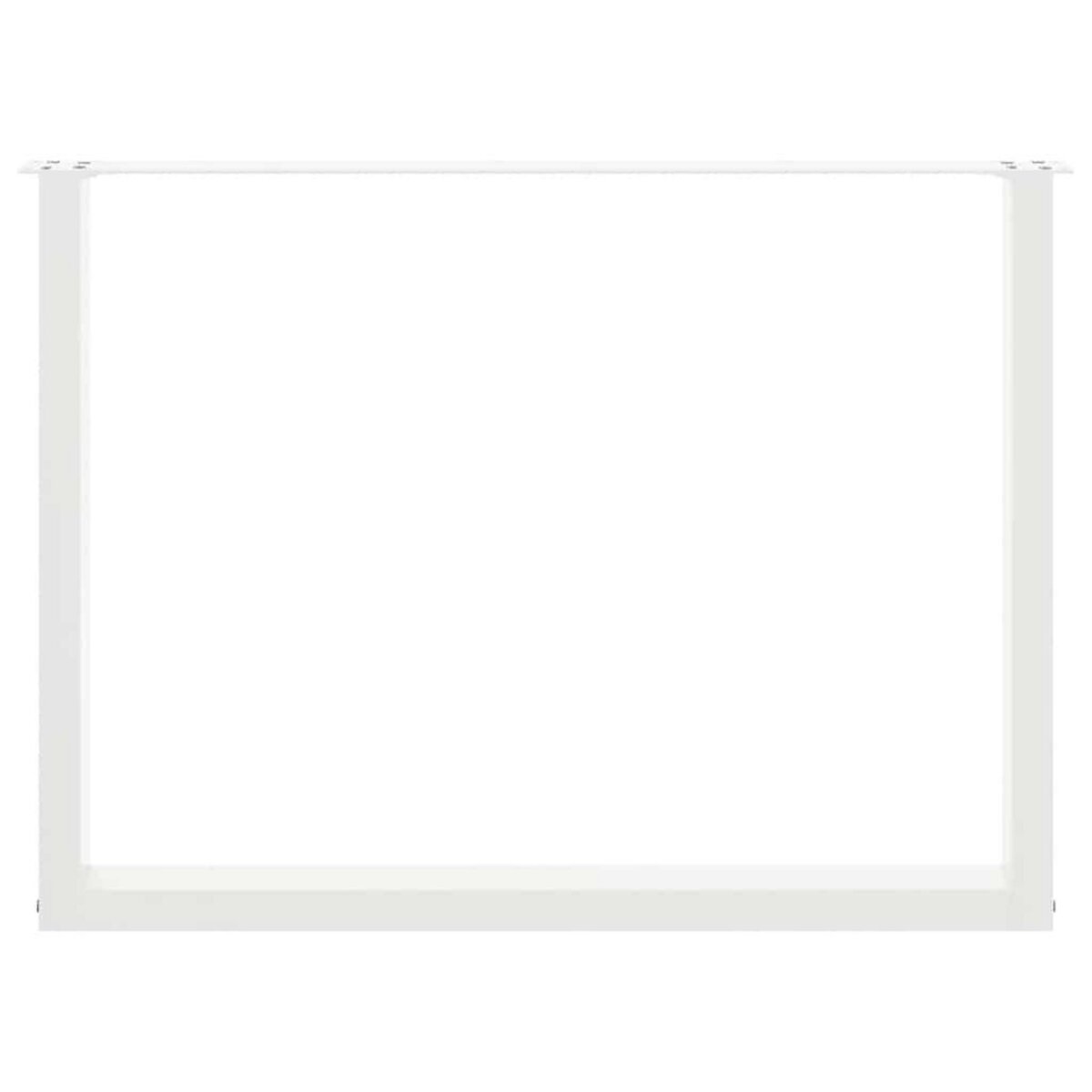 VIDAXL Pieds de table a manger forme de U 2 pcs blanc 100x(72-73) cm