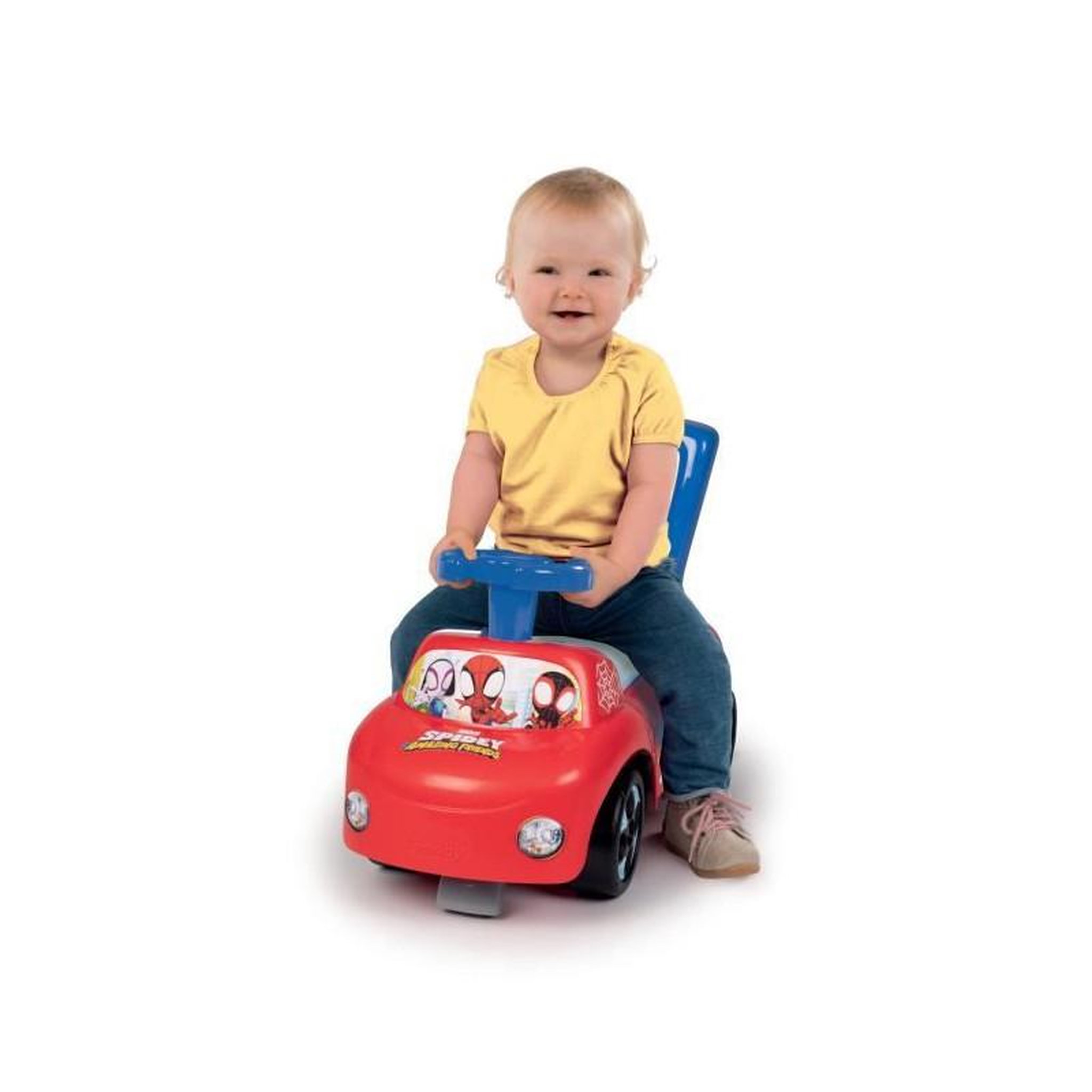 Voir la diapositive 2 : SMOBY SMOBY - SPYDEY Porteur auto - Fonction Trotteur - Volant Directionnel