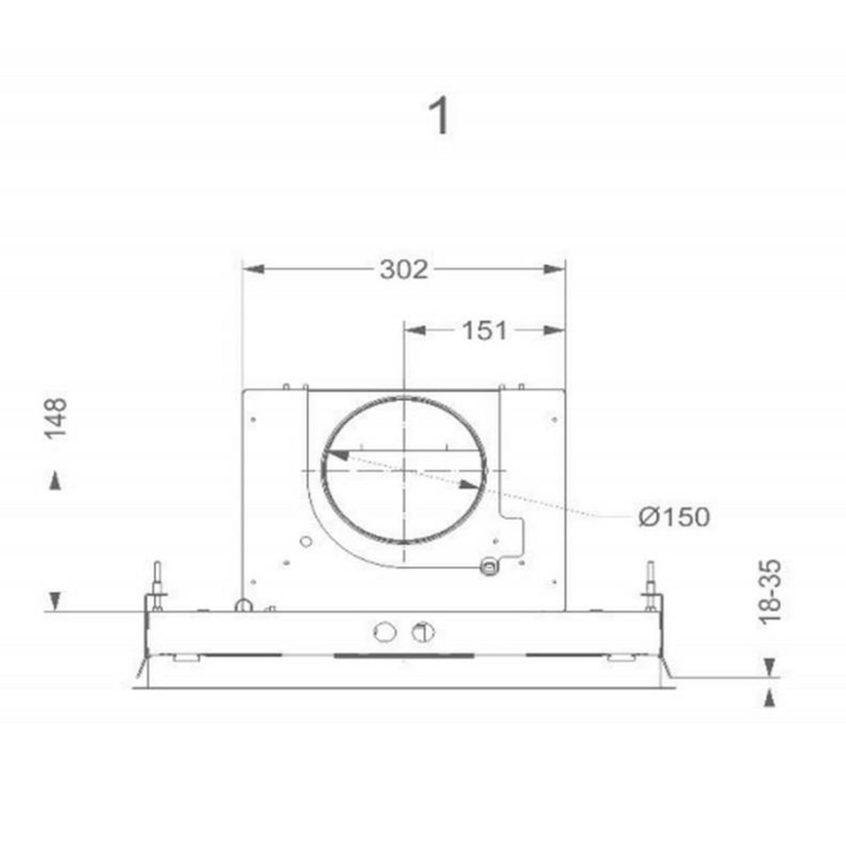 Novy Hotte de plafond 90cm 815m3/h blanc - 6831