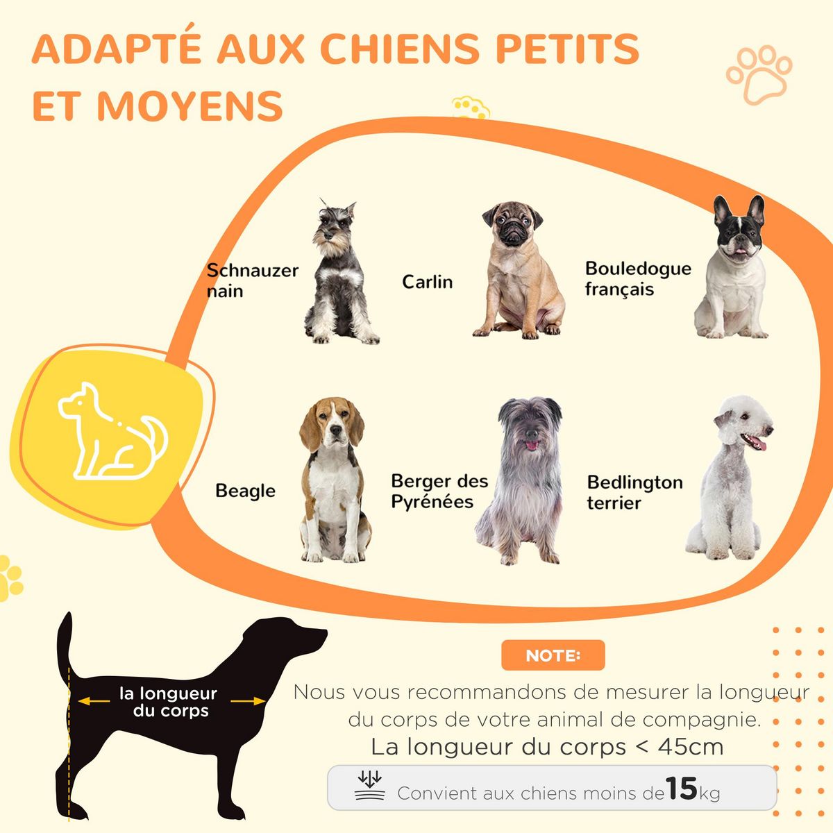PAWHUT Cage pour chien animaux sur pied - porte verrouillable - acier noir panneaux blanc chêne clair