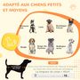 Voir la diapositive 5 : PAWHUT Cage pour chien animaux sur pied - porte verrouillable - acier noir panneaux blanc chêne clair