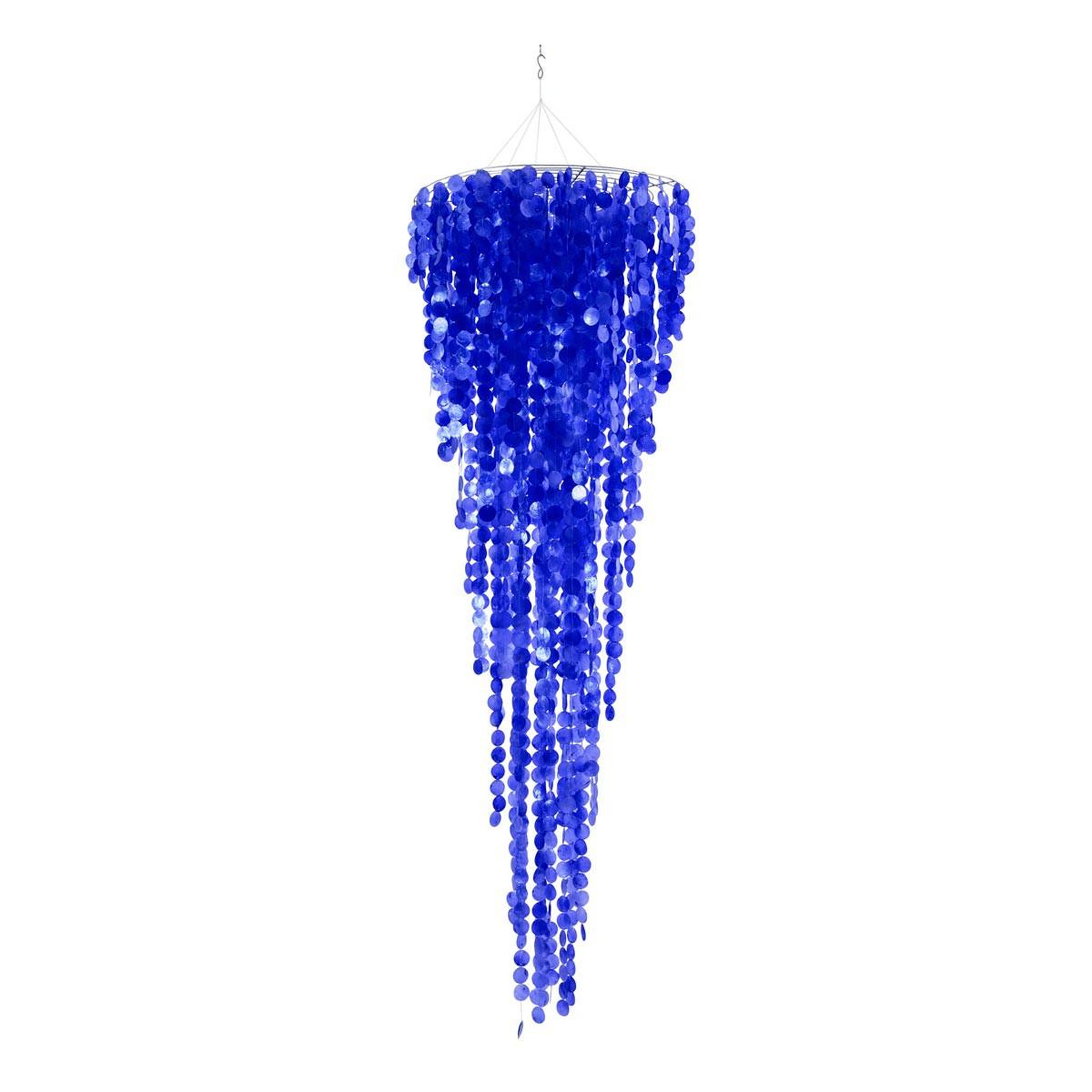 J-LINE Suspension déco en capiz  betsy  250cm bleu