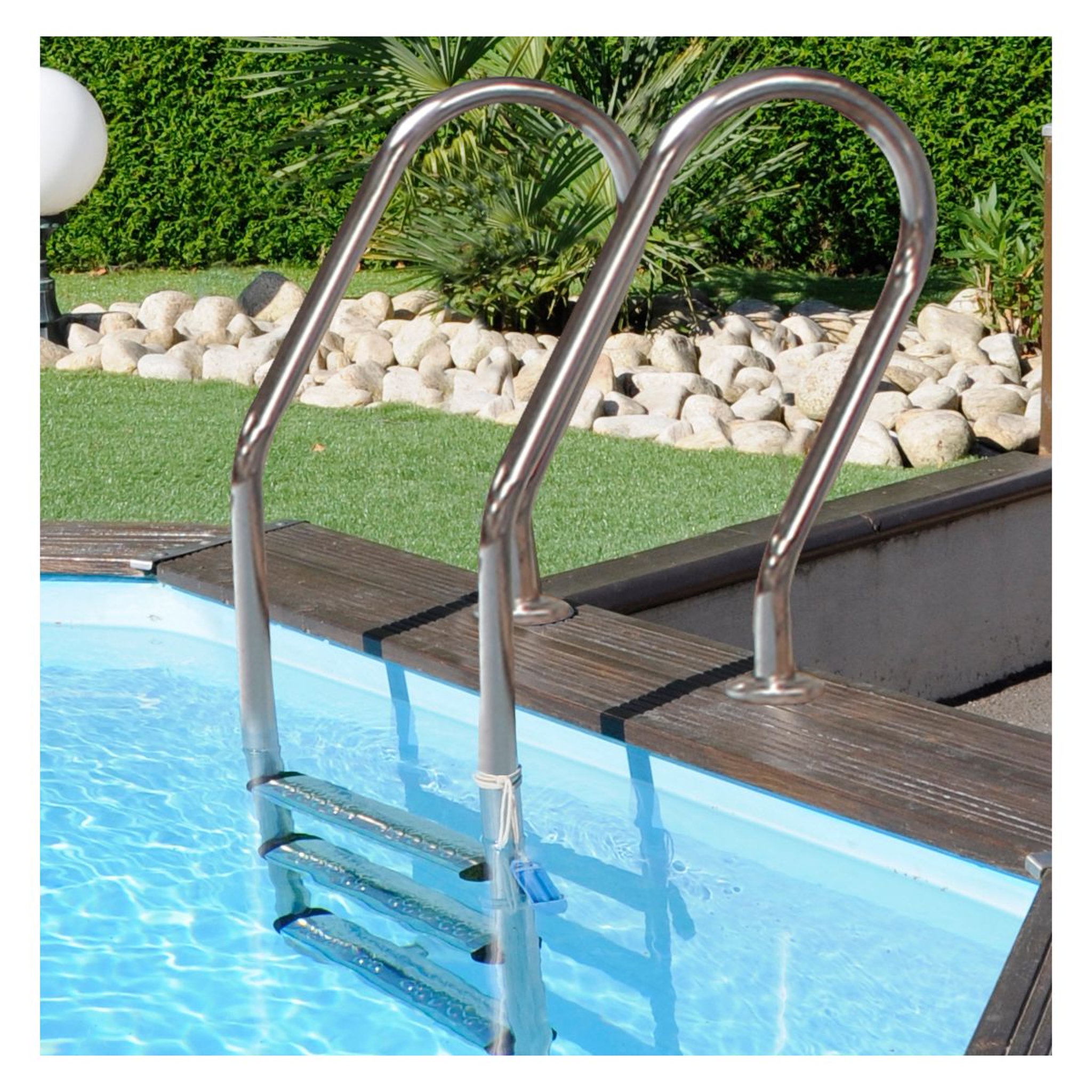 Voir la diapositive 5 : SUNBAY Piscine hors sol bois ronde - 400x119cm - VANILLE 2