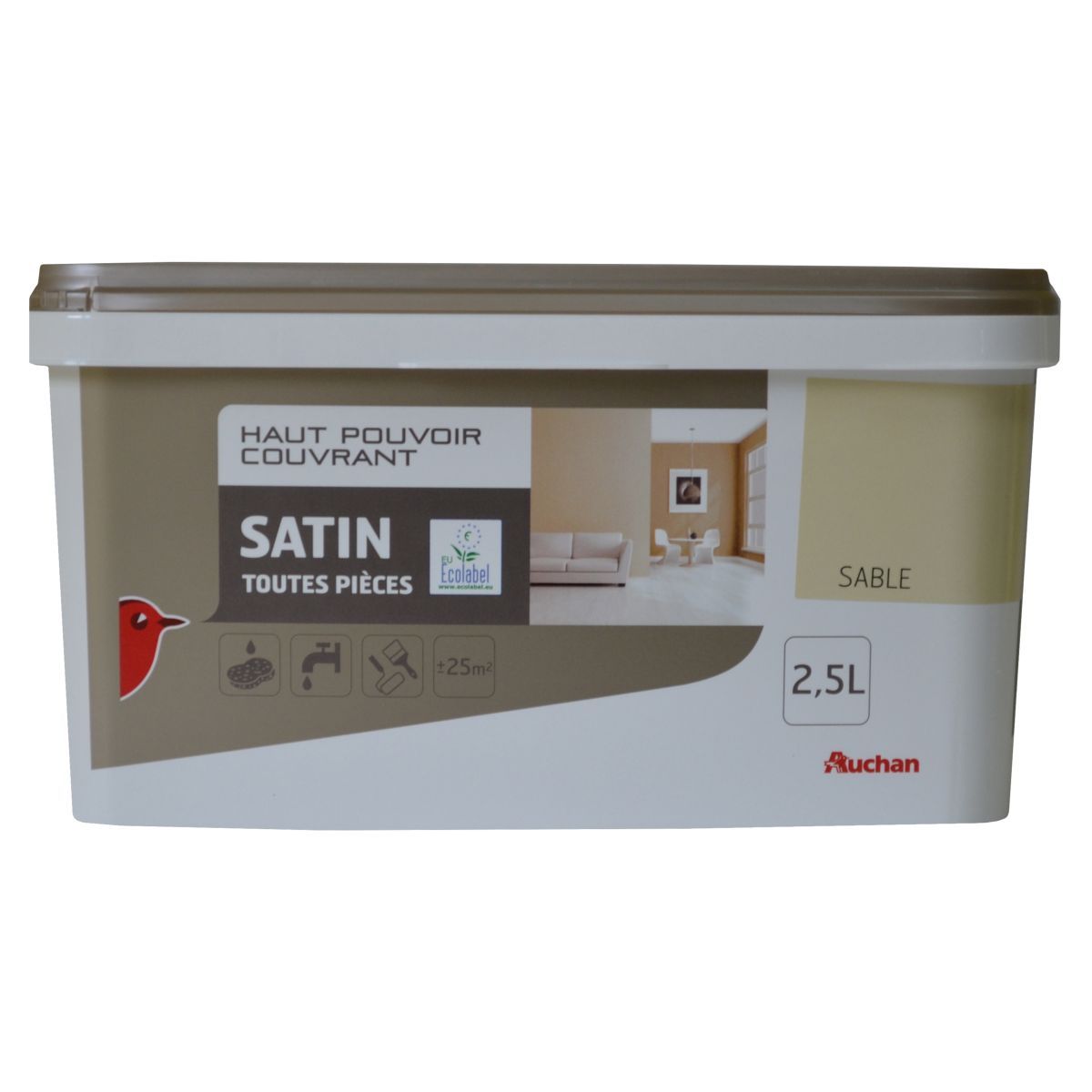 AUCHAN Peinture murale satin couleur sable    