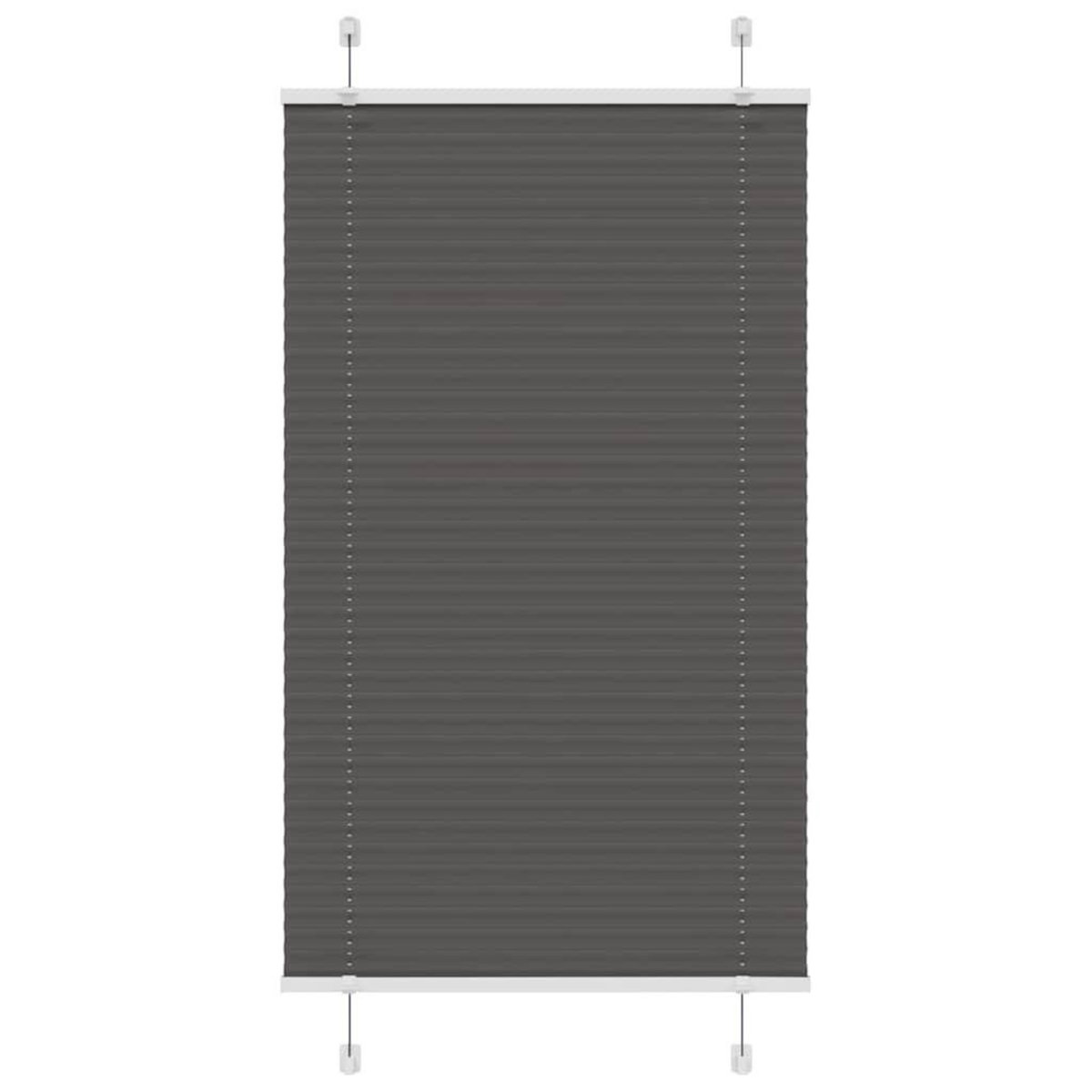 VIDAXL Store plisse noir 75x100 cm largeur du tissu 74,4 cm polyester