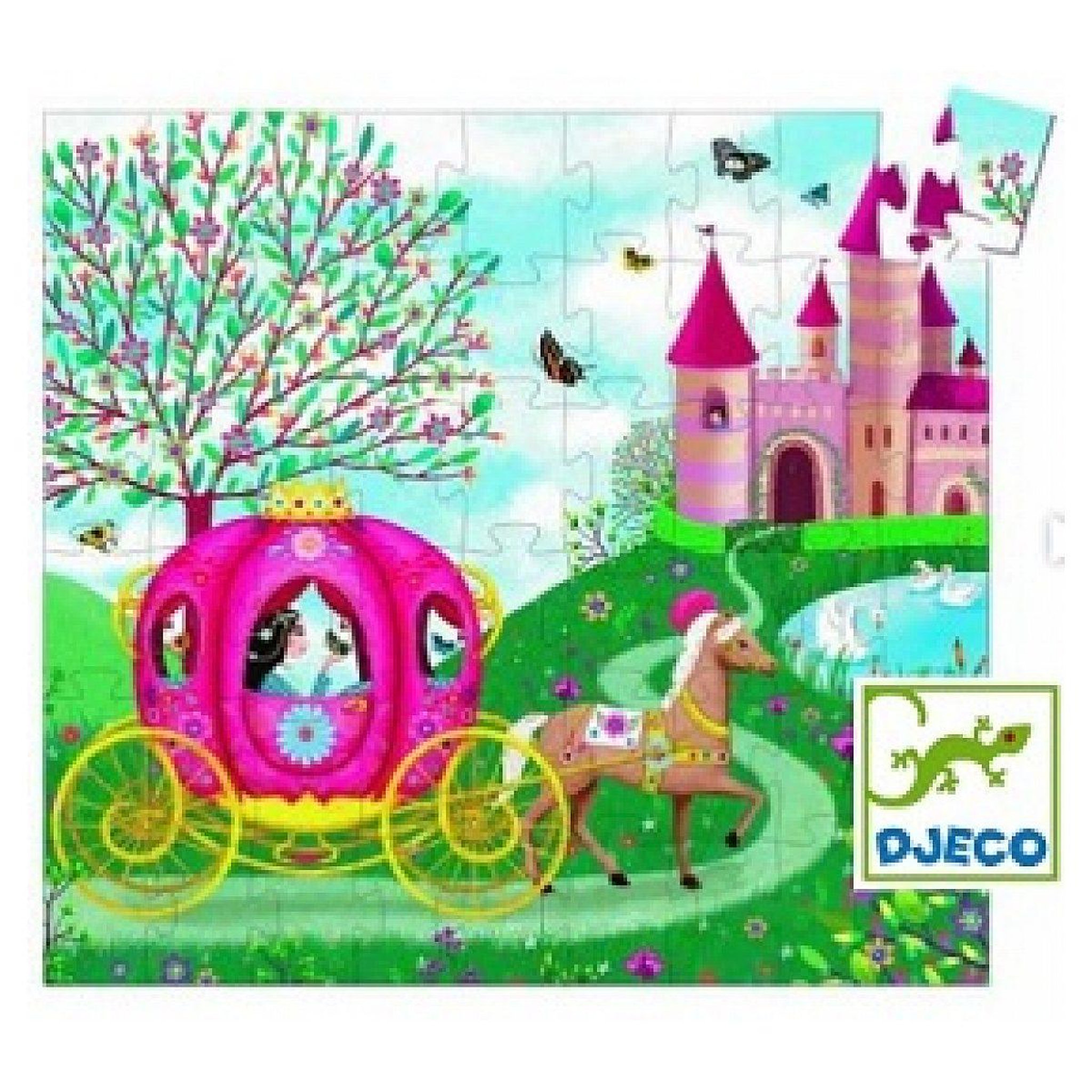 Voir la diapositive 2 : Djeco Puzzle silhouette 54p le carrosse d'elise