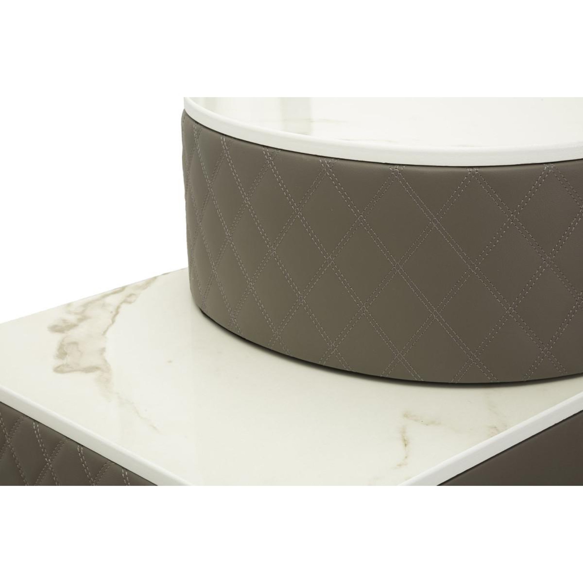 Voir la diapositive 6 : Paris Prix Coiffeuse avec pouf effet marbre  sharon  120 gris & argent