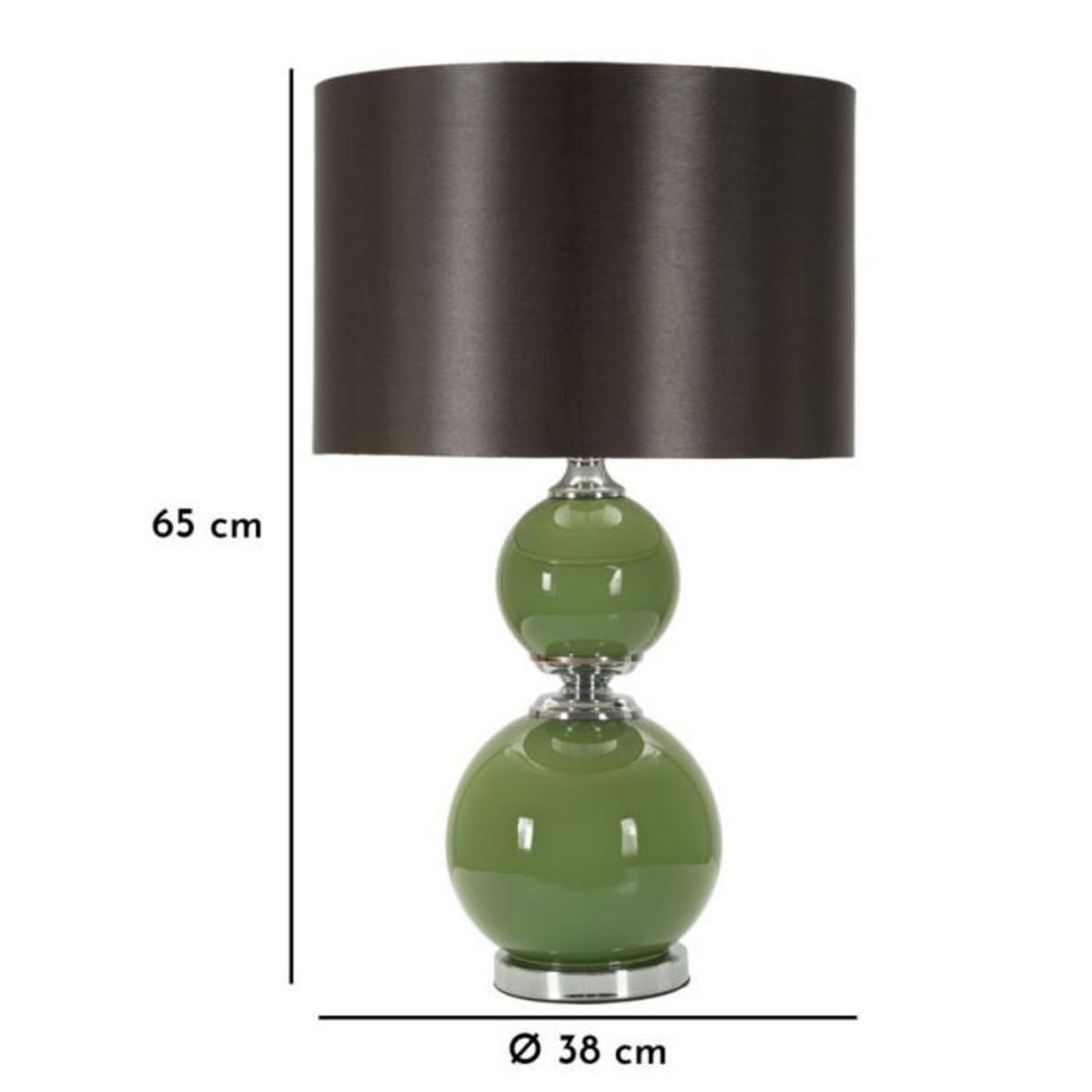Paris Prix Lampe à Poser en Verre  Eva Two  65cm Vert & Noir