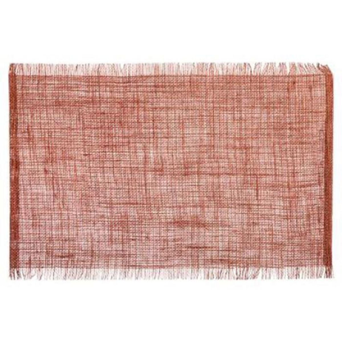SECRET DE GOURMET Set de Table en Jute  Frange  30x45cm Terracotta