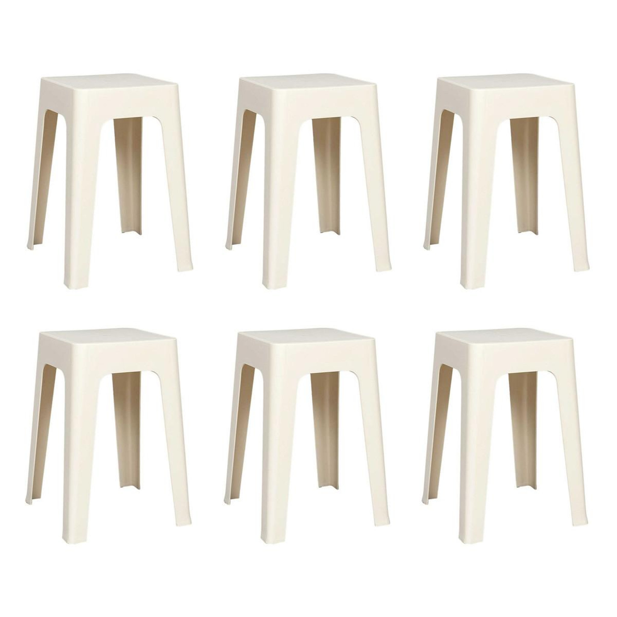 The Home Deco Factory Lot de 6 tabourets empilables  spectra  47cm crème
