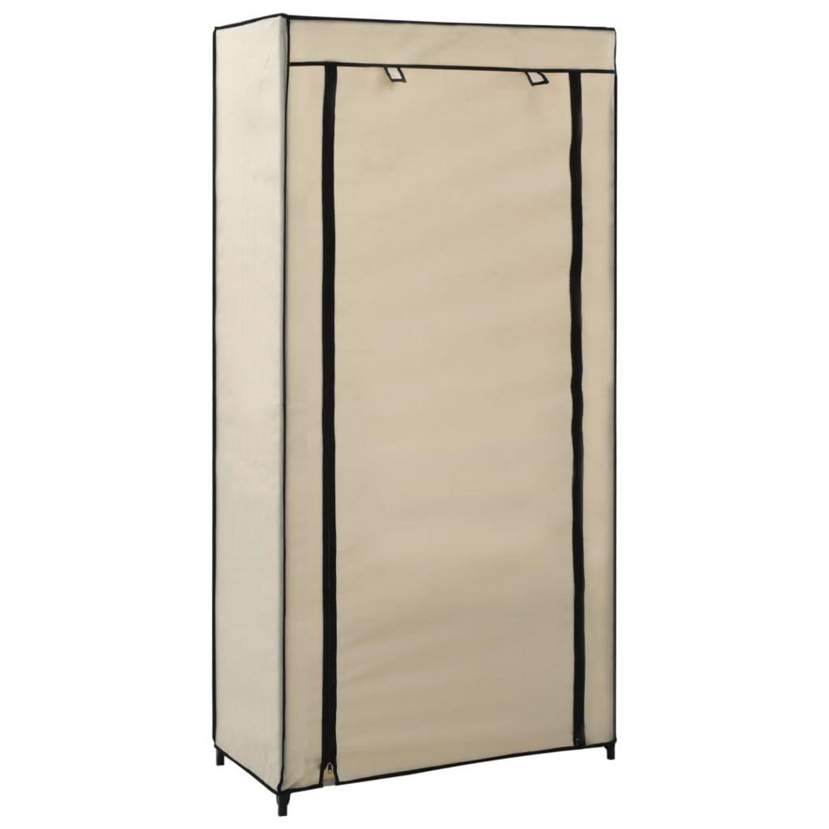 VIDAXL Armoire a chaussures avec housse Creme 58x28x106 cm Tissu