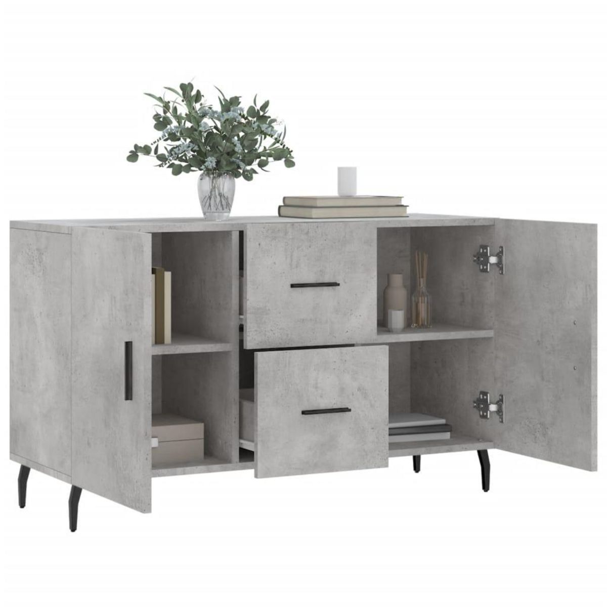 VIDAXL Buffet gris beton 100x36x60 cm bois d'ingenierie