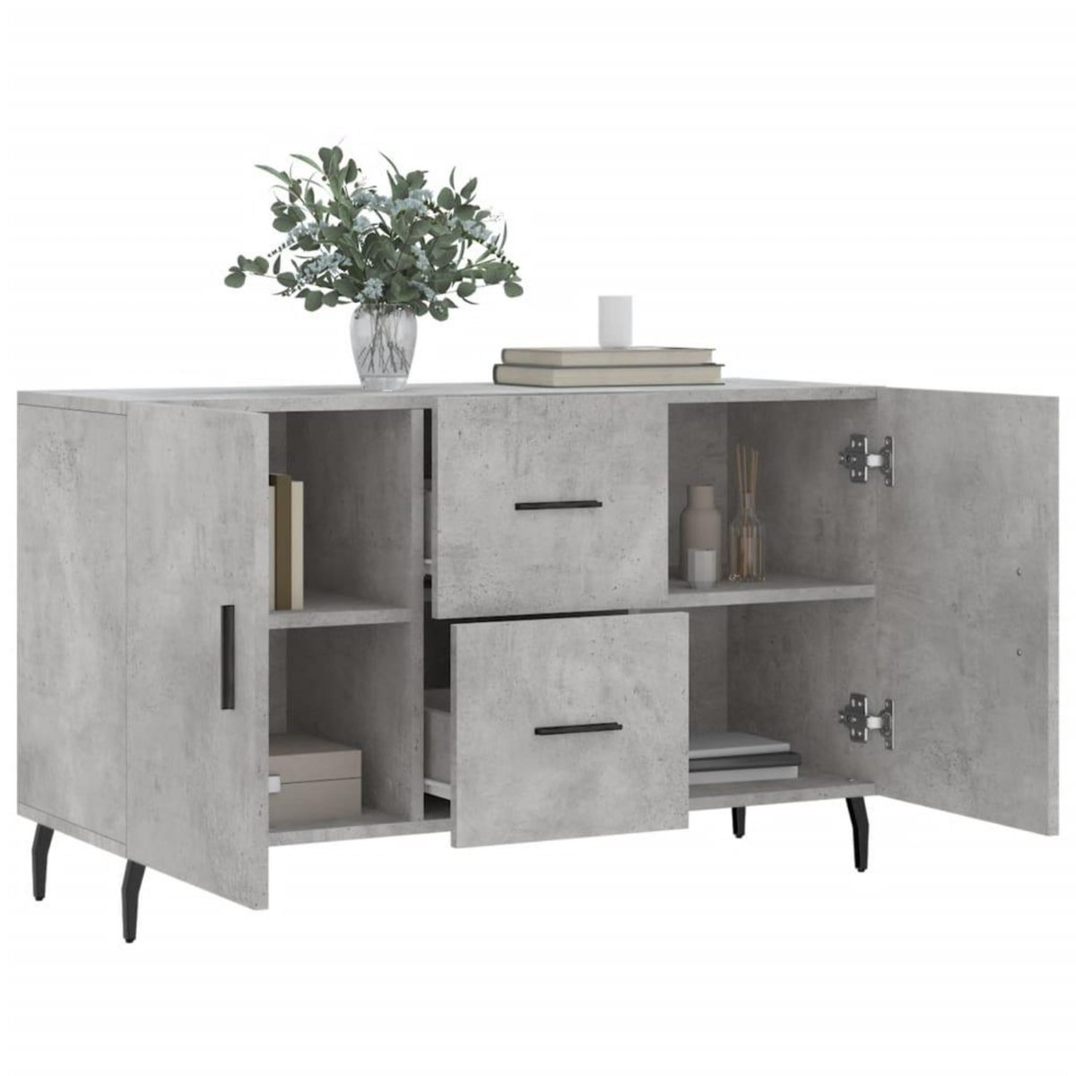 VIDAXL Buffet gris beton 100x36x60 cm bois d'ingenierie