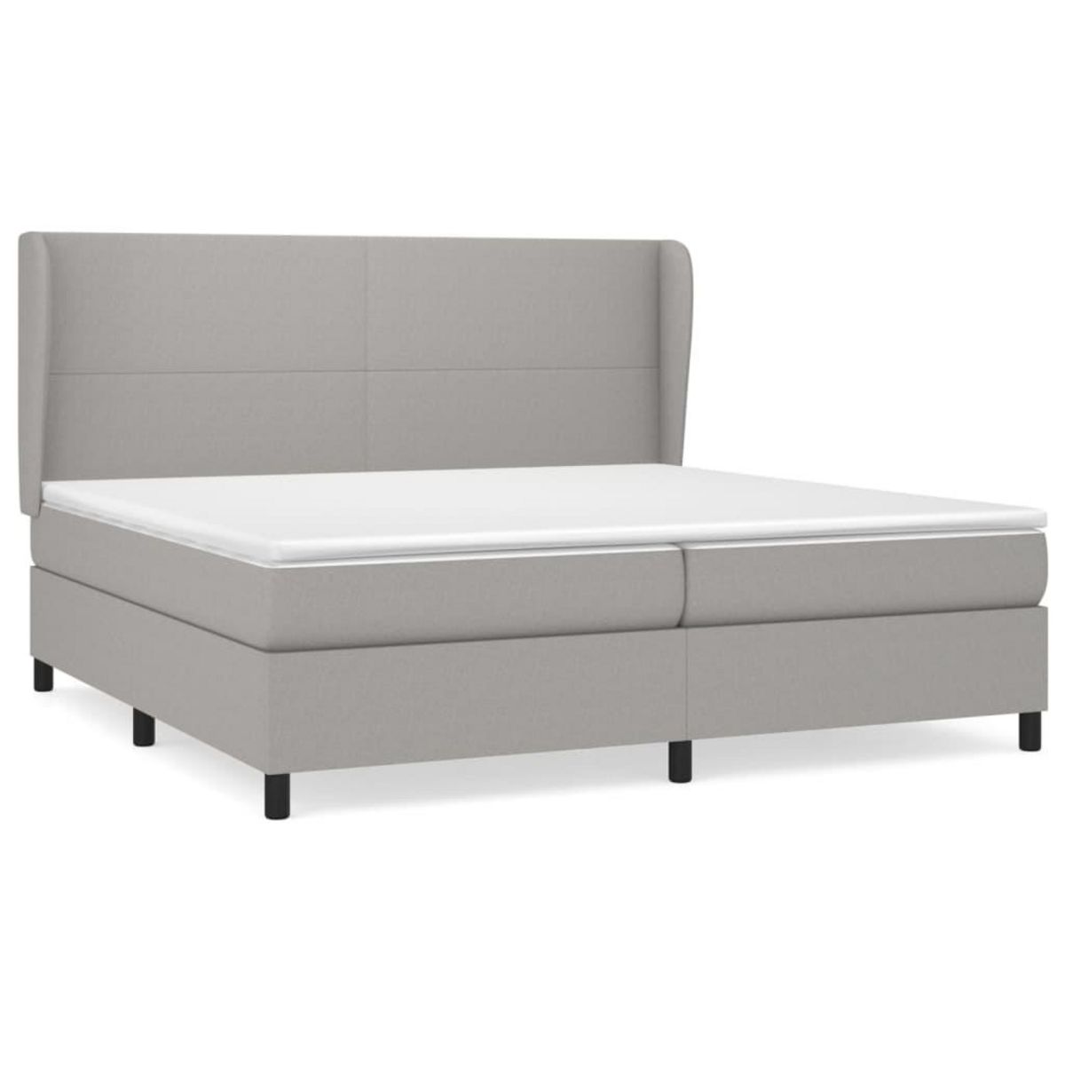 VIDAXL Sommier a lattes de lit avec matelas Gris clair 200x200cm Tissu