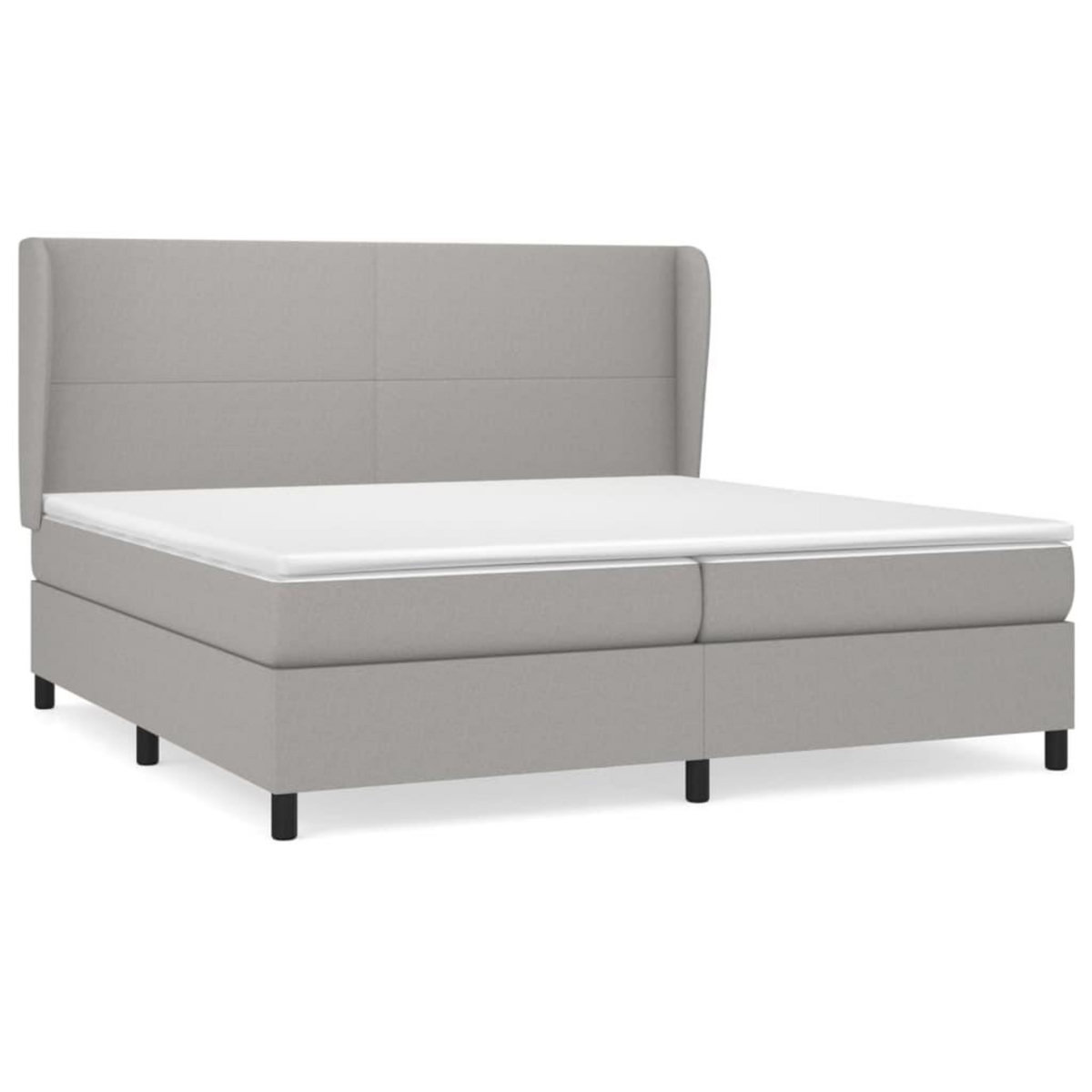 VIDAXL Sommier a lattes de lit avec matelas Gris clair 200x200cm Tissu