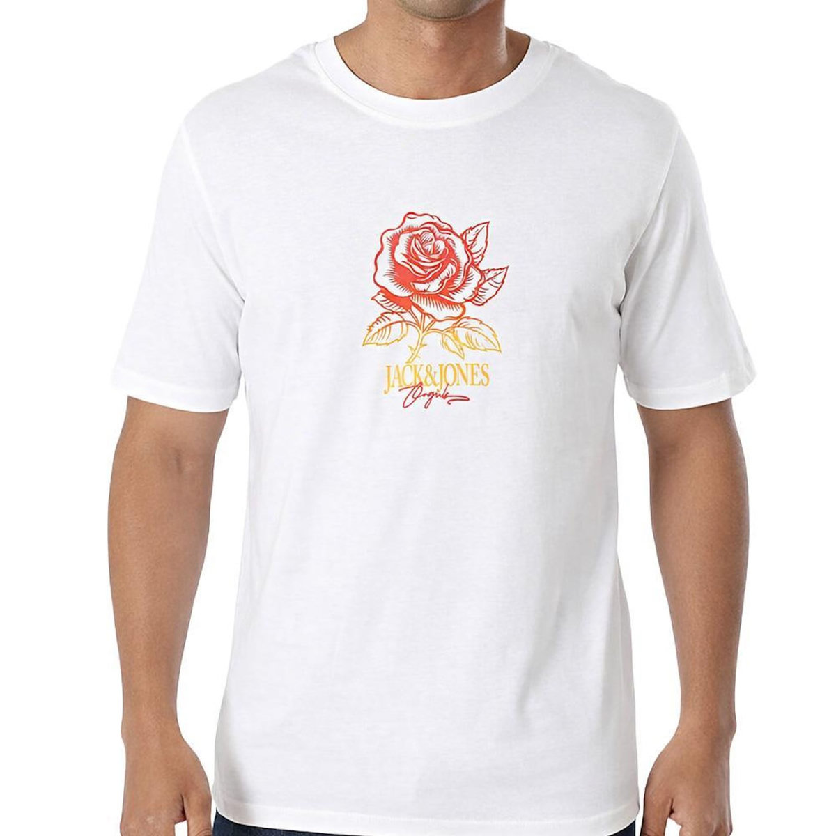 Jack & Jones T-Shirt Blanc Noir Jack & Jones Joralmeria