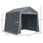 Voir la diapositive 3 : OUTSUNNY Abri de jardin - tente de stockage - abri de vélo - 2 portes zippées - dim. 280L x 240l x 240H cm - métal PE gris