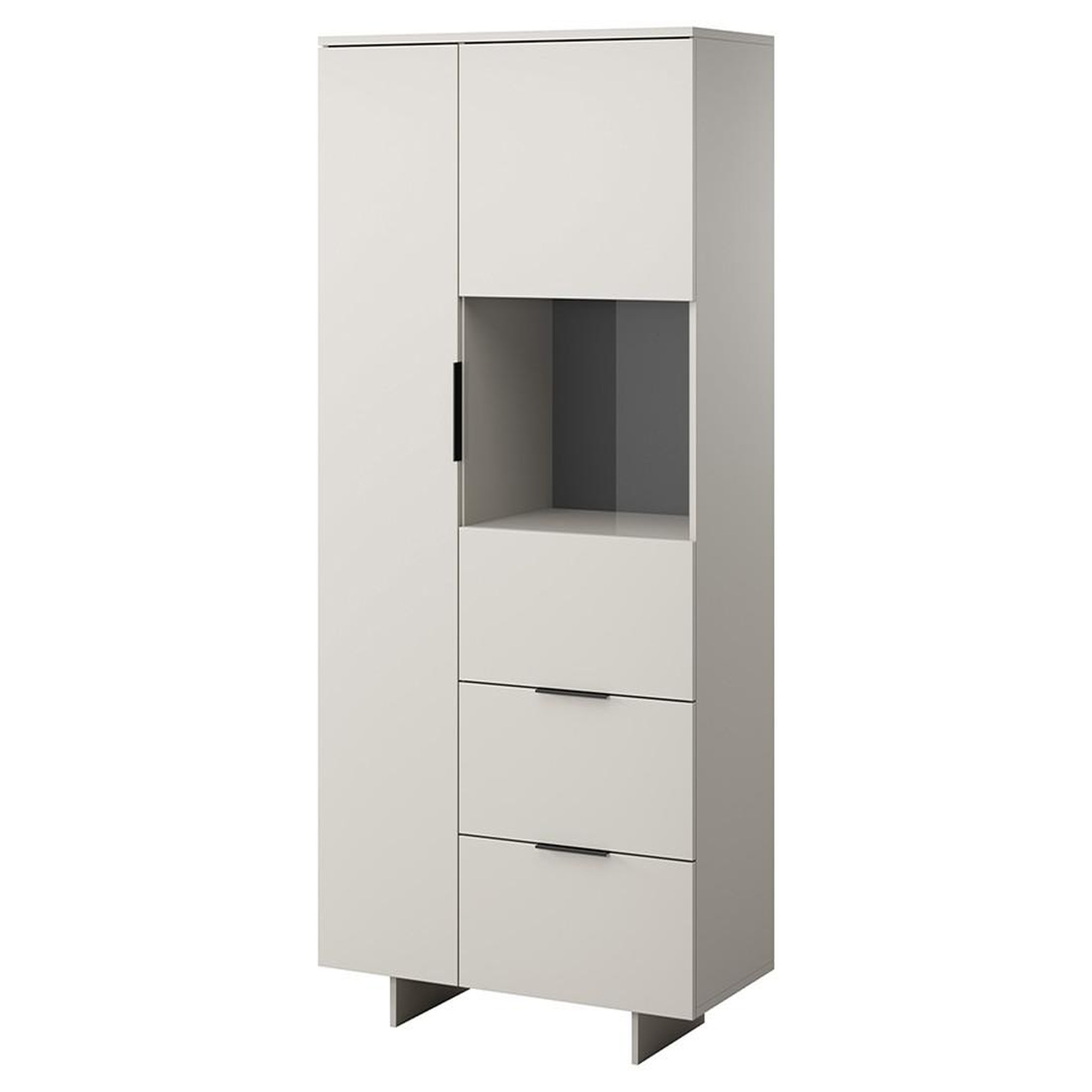 Voir la diapositive 1 : BEST MOBILIER Canterbury - vitrine - beige - 2 portes et 2 tiroirs - 170 cm