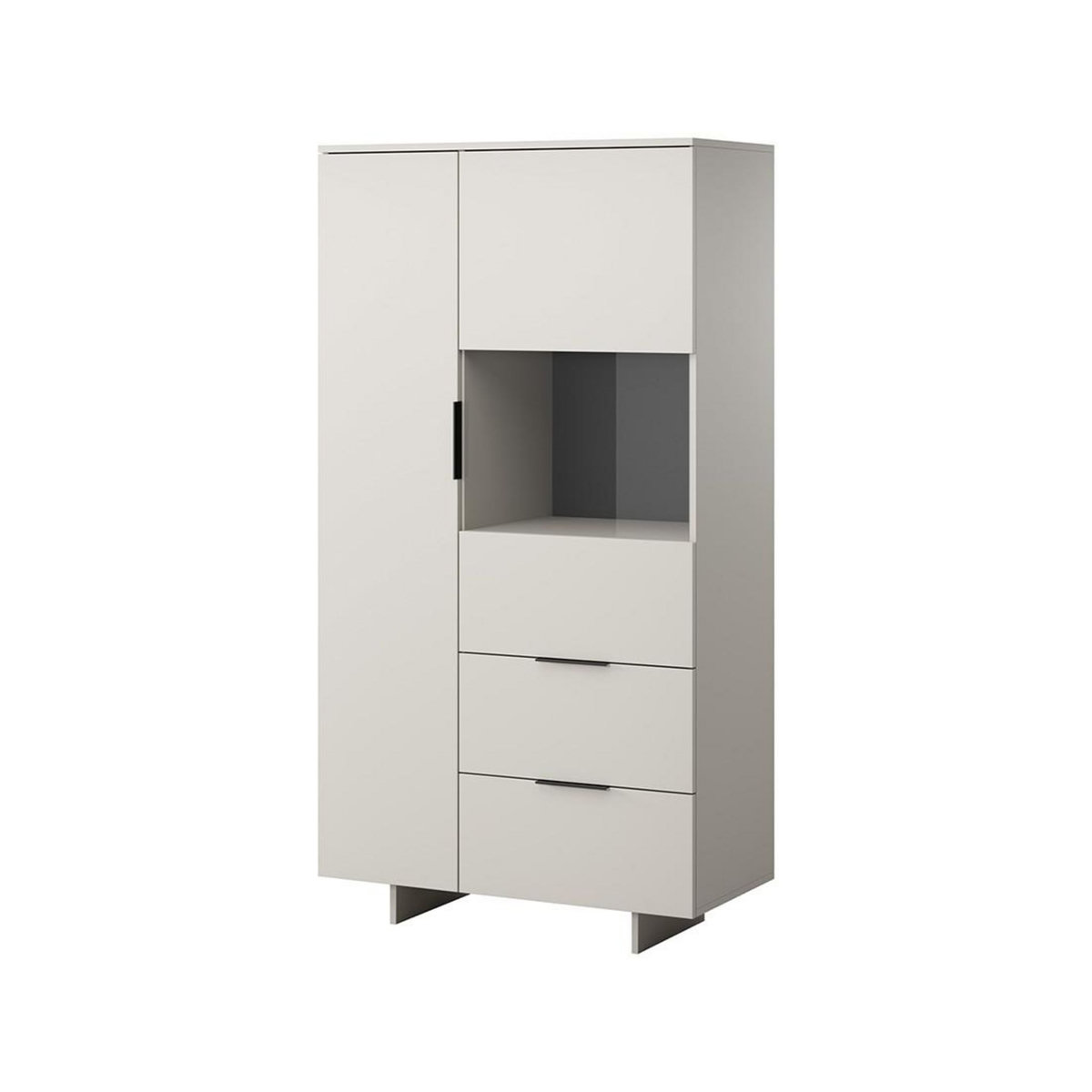 BEST MOBILIER Canterbury - vitrine - beige - 2 portes et 2 tiroirs - 170 cm