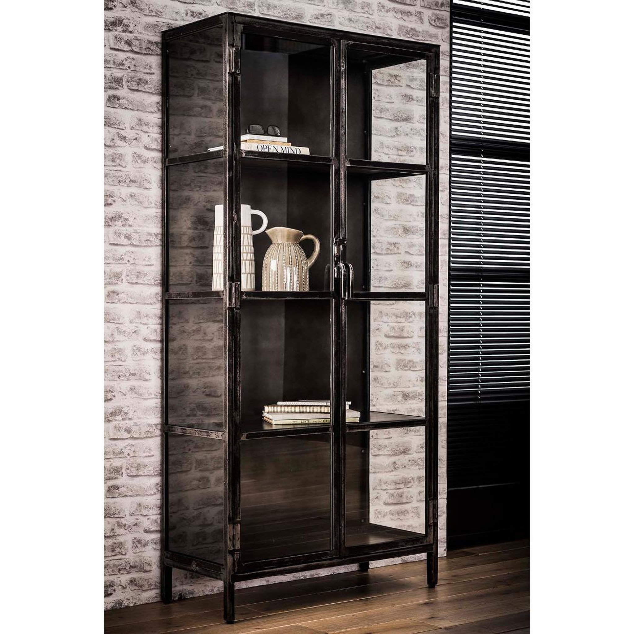 Voir la diapositive 4 : JLC KREATION Vitrine 2 portes vitrées en métal IRON