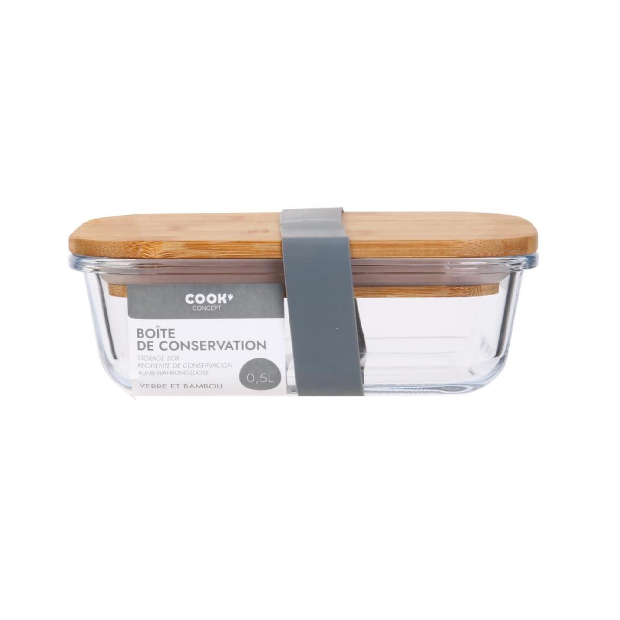 Voir la diapositive 4 : COOK CONCEPT Boîte de conservation  bambou  17cm transparent