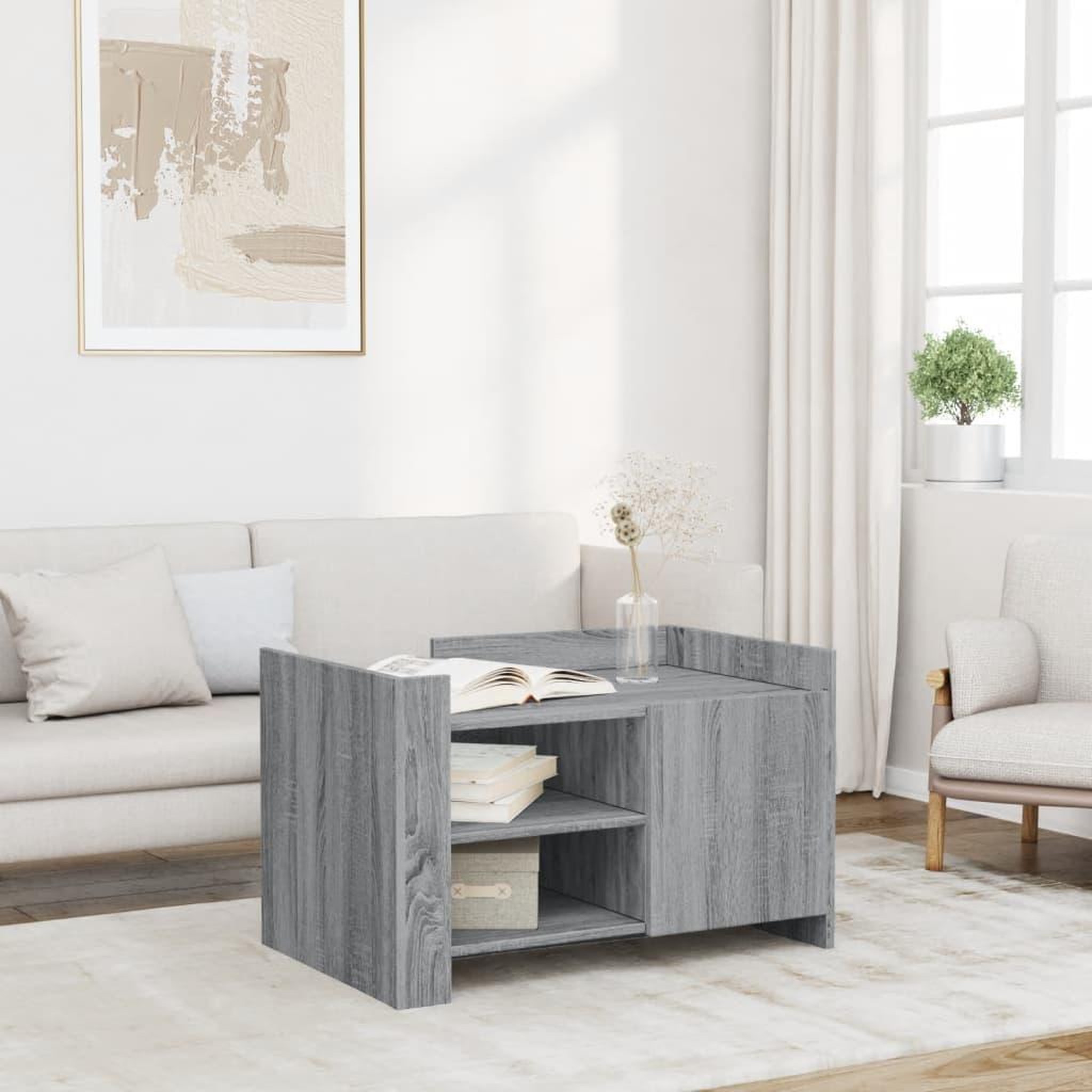 VIDAXL Table basse sonoma gris 80x50x50 cm Bois d'ingenierie