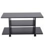Voir la diapositive 4 : HOMCOM Meuble tv bas table basse a roulettes en panneaux de particules noir