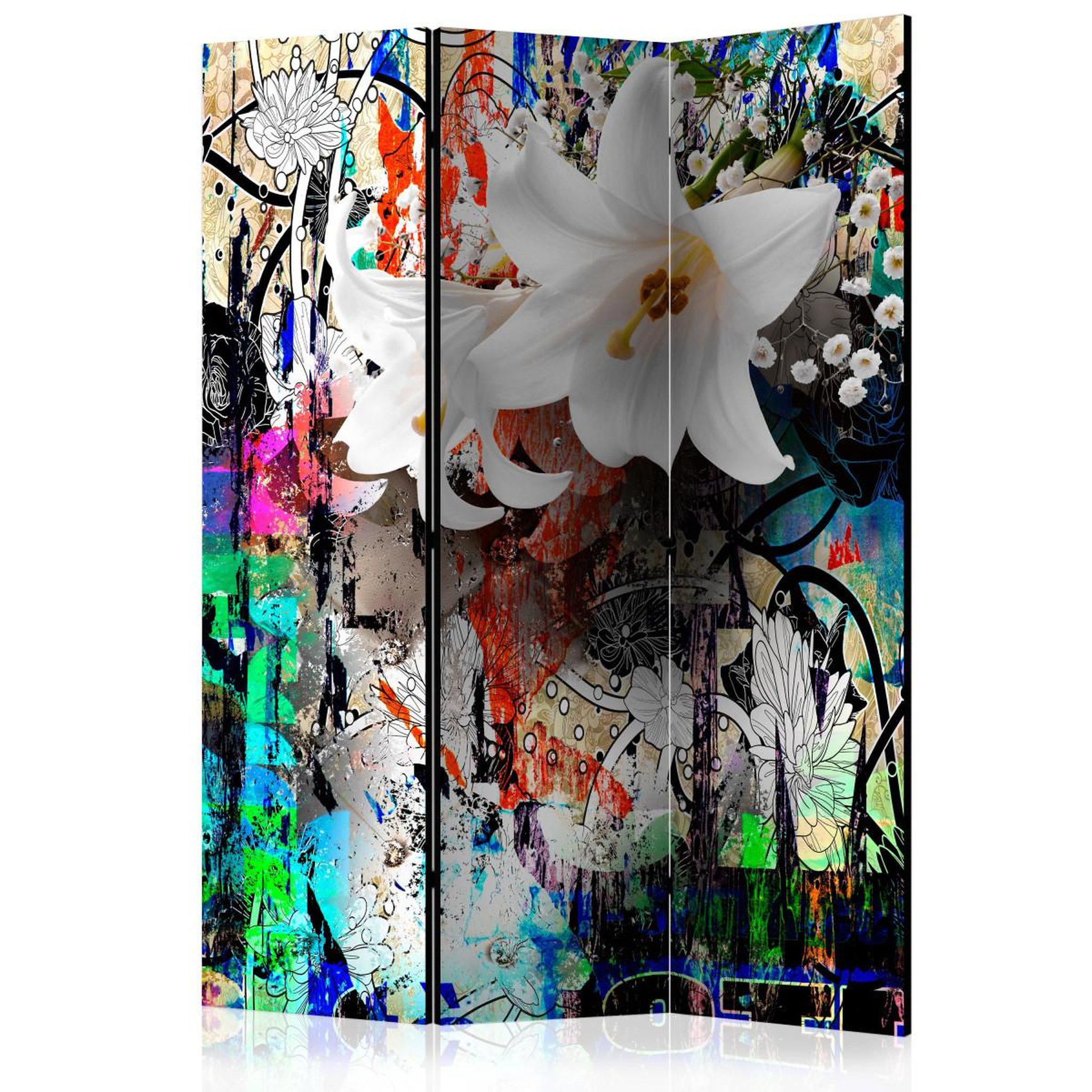 Paris Prix Paravent 3 volets  urban lily  135x172cm