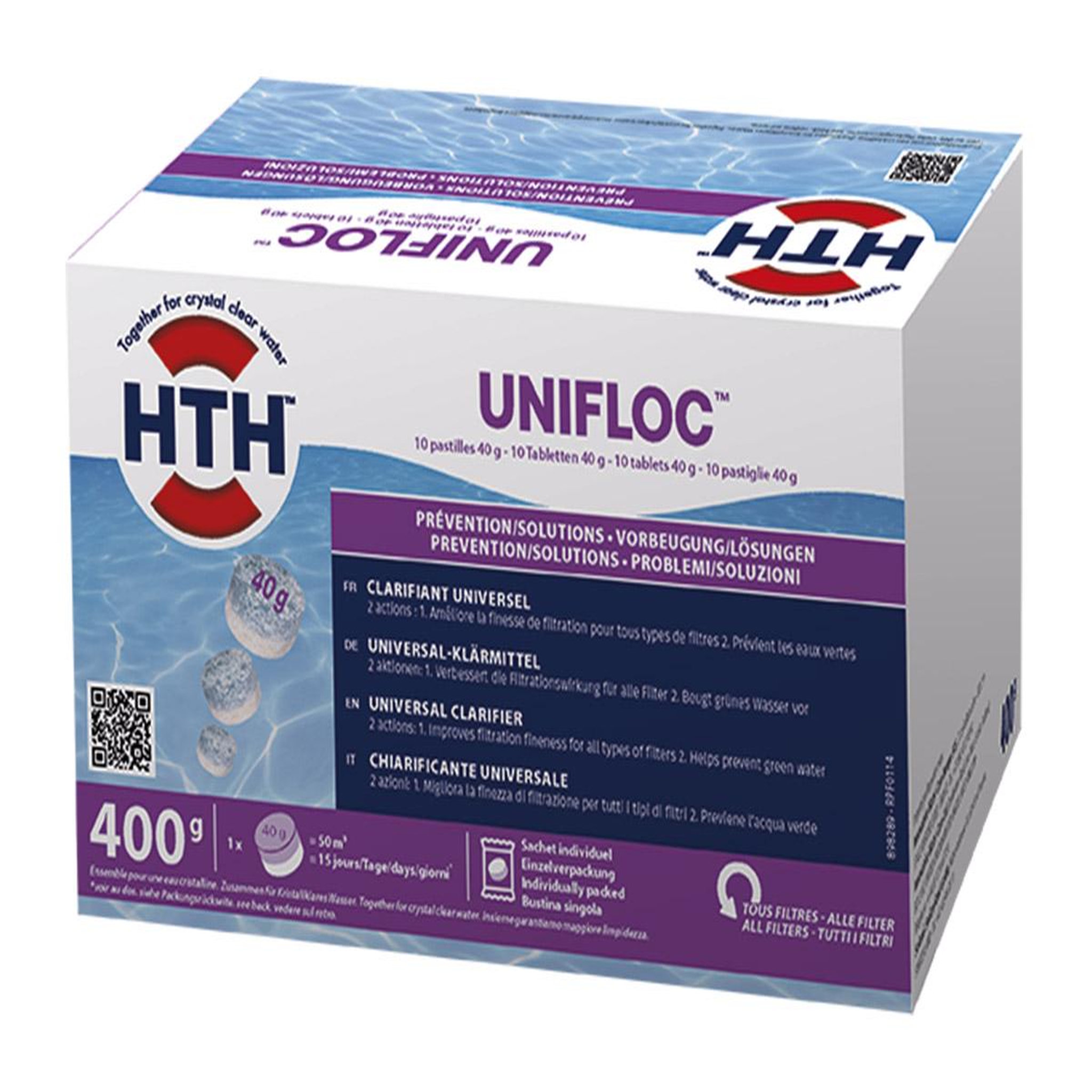 HTH Floculant universel en pastilles Unifloc 400 g - HTH
