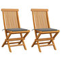Voir la diapositive 1 : VIDAXL Chaises de jardin et coussins gris lot de 2 Bois de teck massif