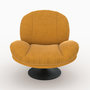 Voir la diapositive 6 : Rendez vous déco Fauteuil pivotant en tissu effet velours jaune moutarde-Ricci