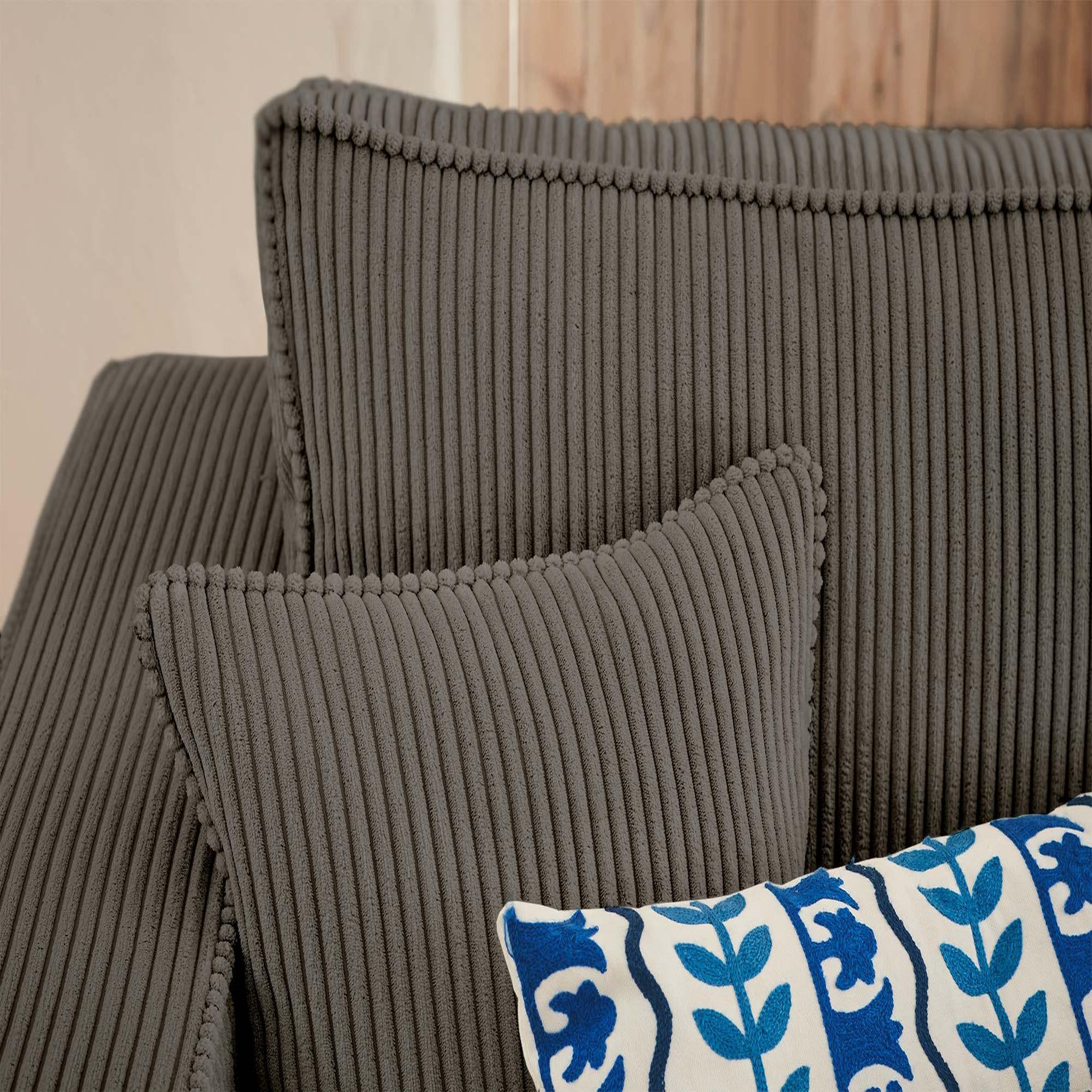 Voir la diapositive 4 : BEST MOBILIER Topaze - canapé panoramique en u - 7 places - convertible avec coffre - en velours côtelé