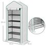 Voir la diapositive 3 : OUTSUNNY Serre de jardin balcon 5 niveaux porte acier PE blanc
